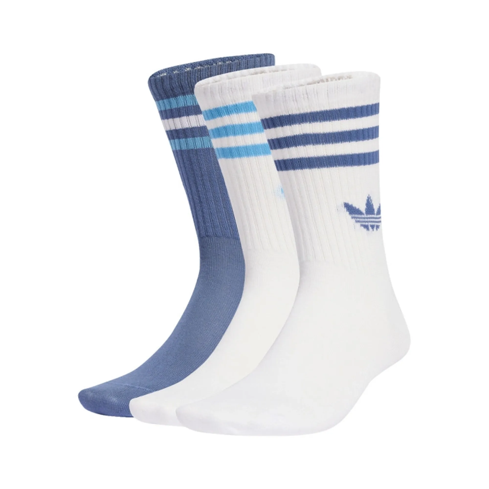 adidas Originals Adidas Mid Cut Crew 3 Pack Unisex Socks - Blue