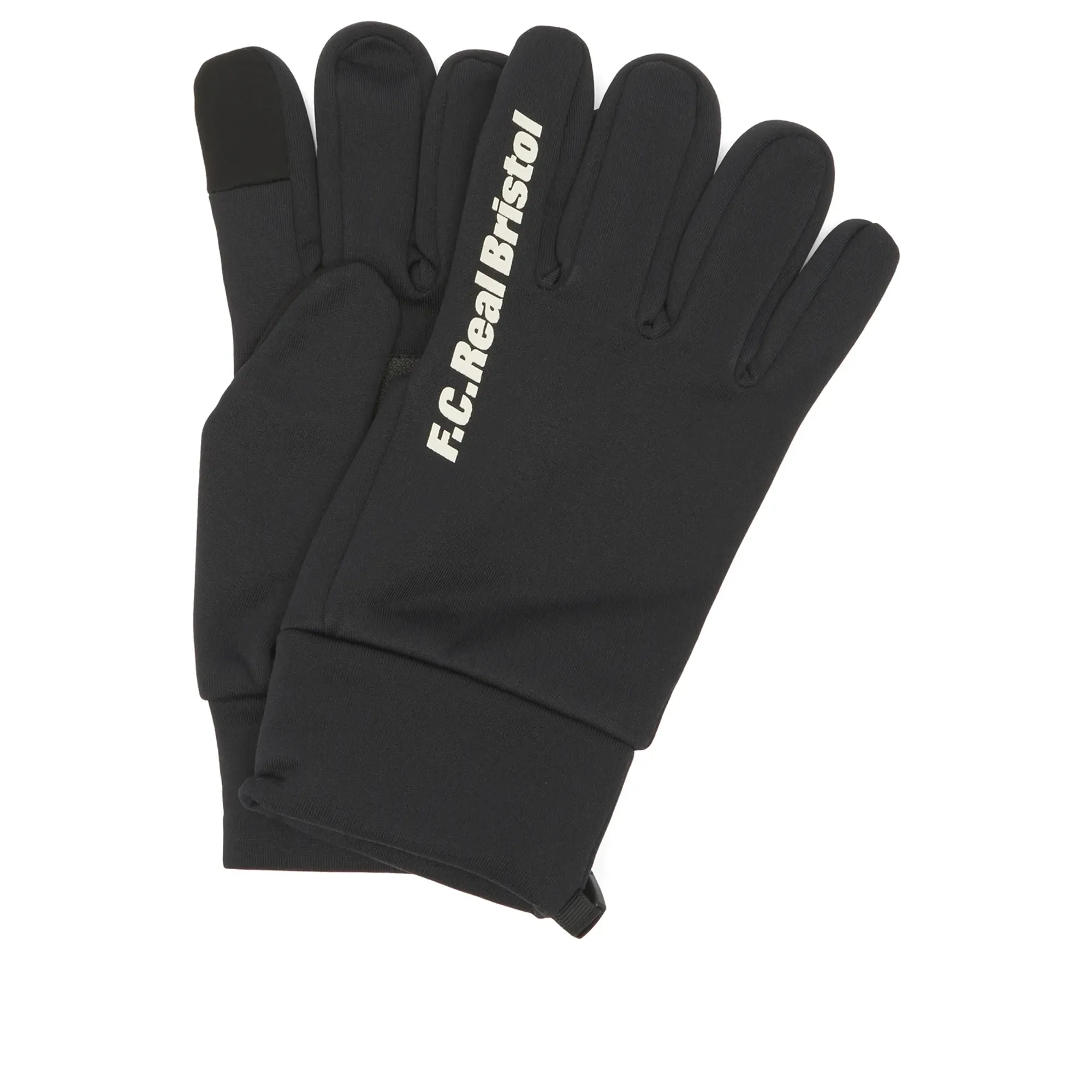 F.C. Real Bristol Men's Stretch Fleece Touch Logo Gloves Black