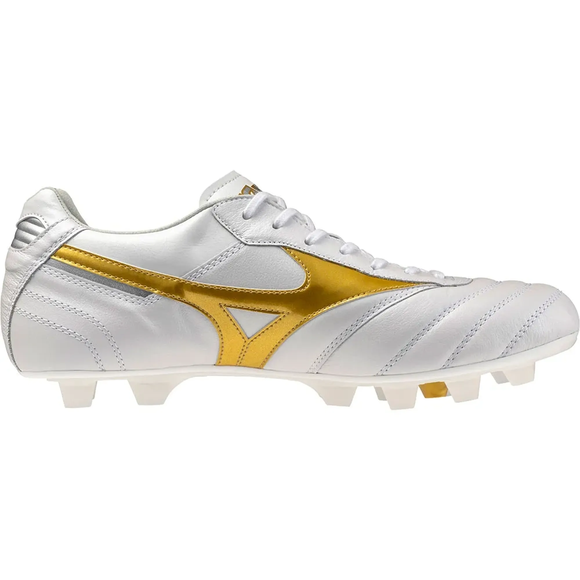Mizuno Morelia II Made In Japan FG White Football Gold Galaxy Silver