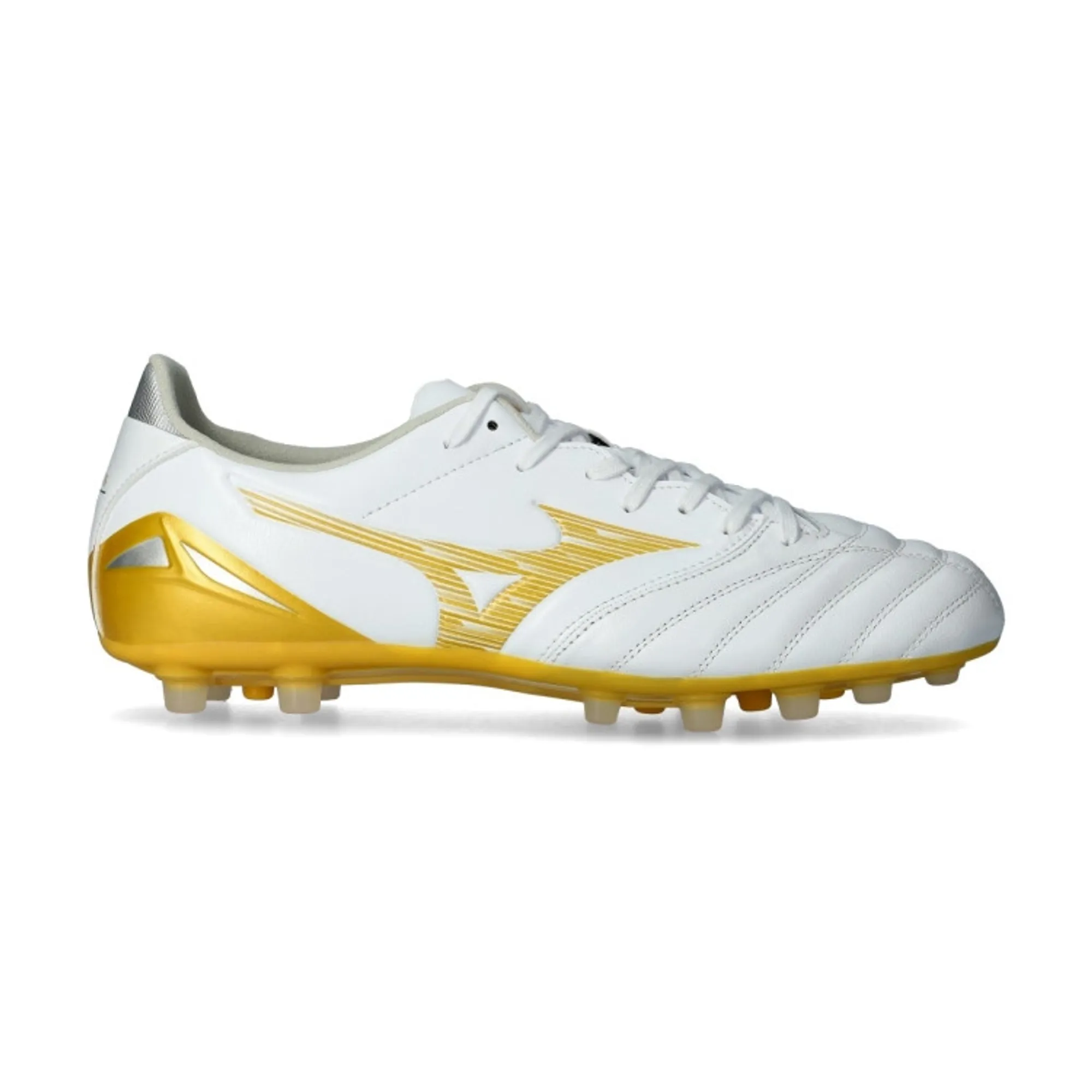 Mizuno Morelia Neo IV Pro AG White MP Gold Cool Gray