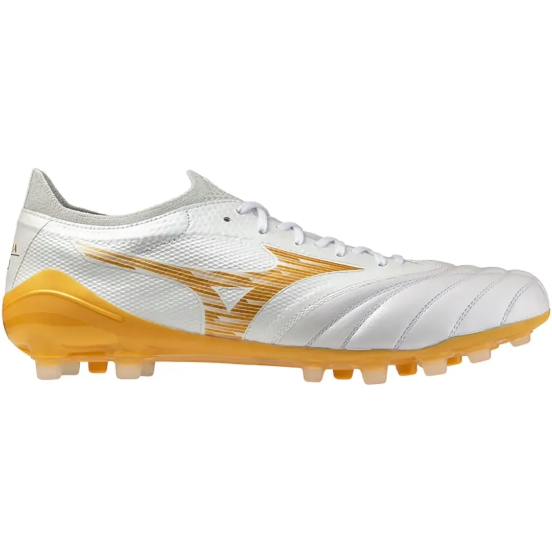 Mizuno Morelia Neo IV Beta Elite AG White MP Gold Cool Gray