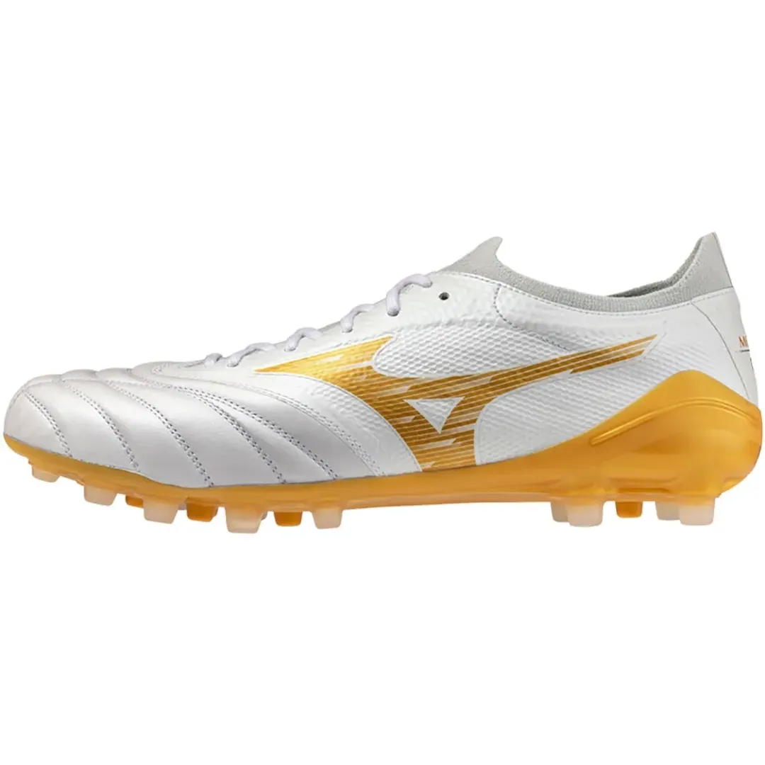 Mizuno Morelia Neo IV Beta Elite AG White MP Gold Cool Gray