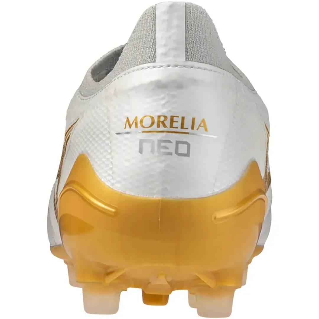 Mizuno Morelia Neo IV Beta Elite AG White MP Gold Cool Gray