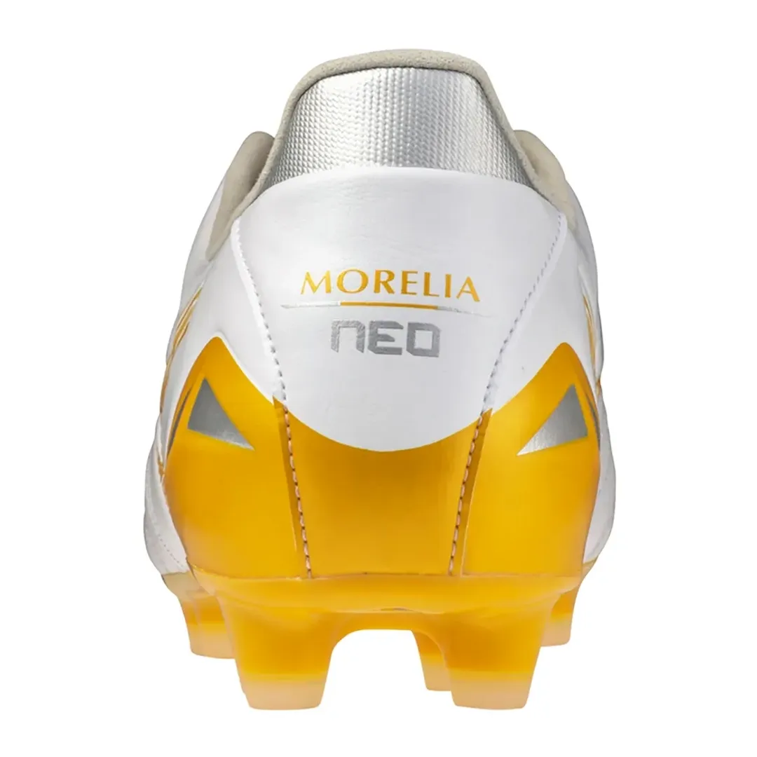 Mizuno Morelia Neo IV Pro FG White MP Gold Cool Gray | P1GA2634-50