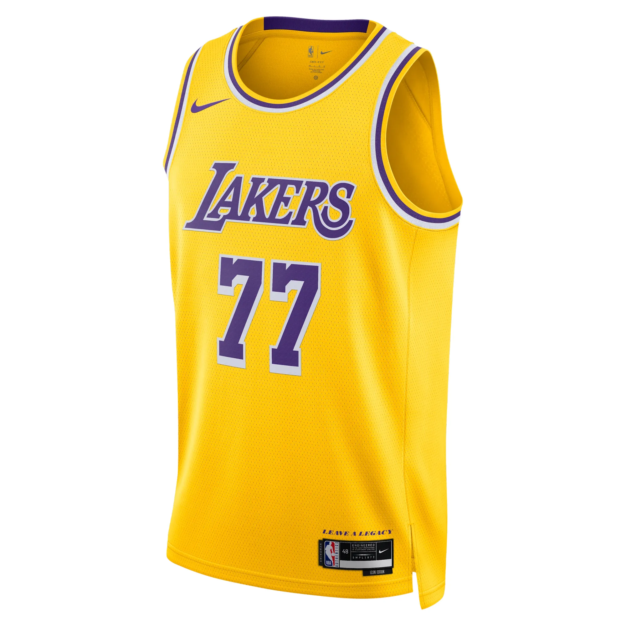 NBA Swingman Jersey Los Angeles Lakers Icon Edition Luka Doncic #77
