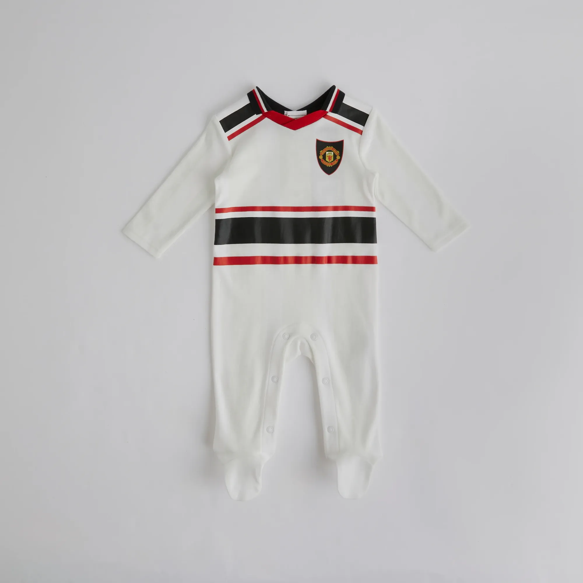 Manchester United Baby 1997/99 Retro Away Sleepsuit White