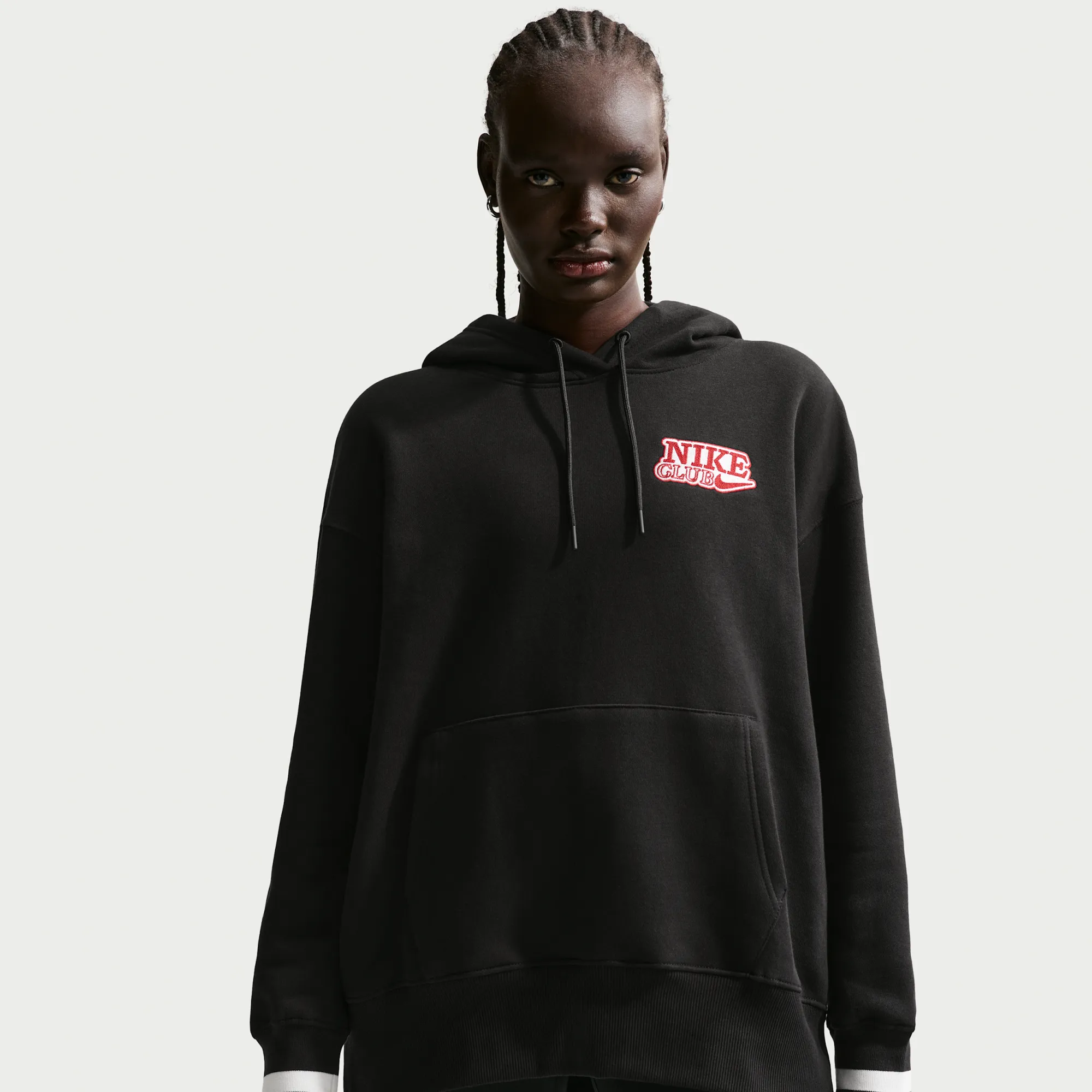 Nike Phoenix Fleece Women's Oversized Pullover Hoodie - Black - Cotton/Polyester
