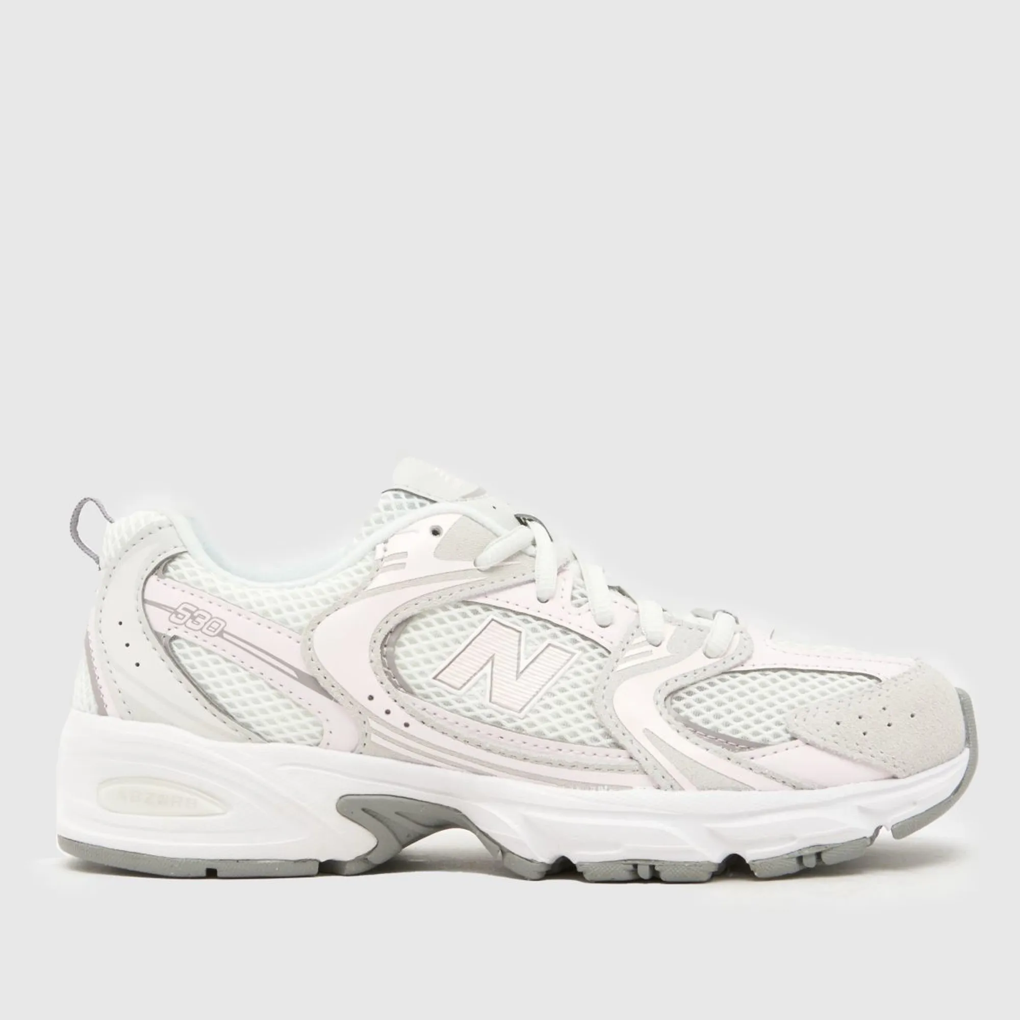 New Balance Kids 530 Lace in Grey/Pink Leather