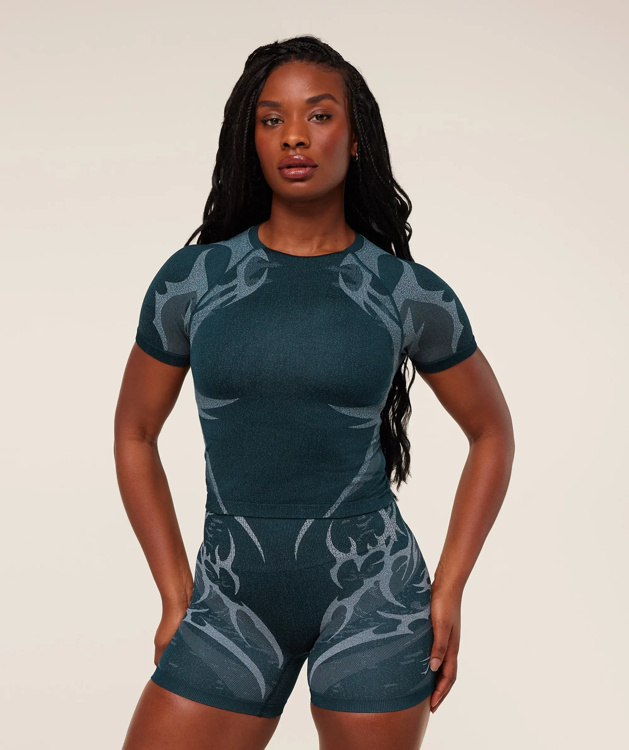  Storm Seamless Top - Deep Petrol Blue/Smoke Blue