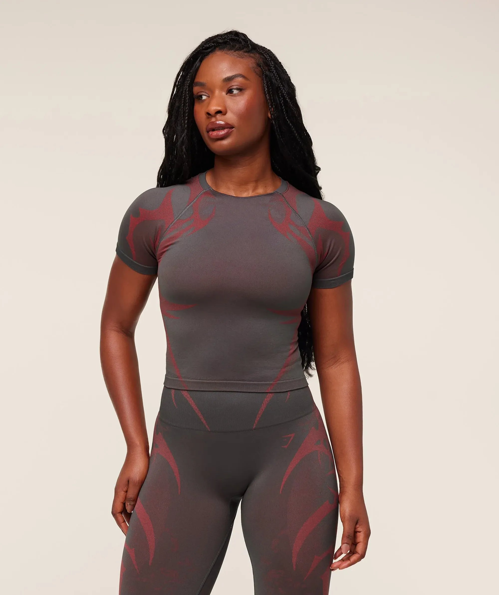  Storm Seamless Top - GS Dark Grey/GS Zesty Red