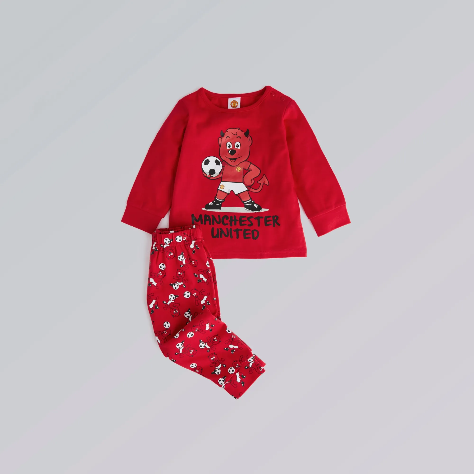 Manchester United Baby Long Sleeve Pyjama Top & Pants Set Red