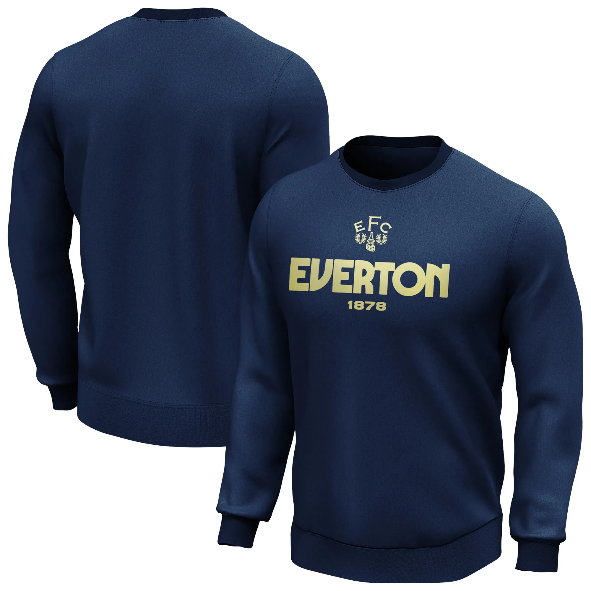 Everton Programme Wordmark Graphic Crew Sweatshirt - Royal - Mens