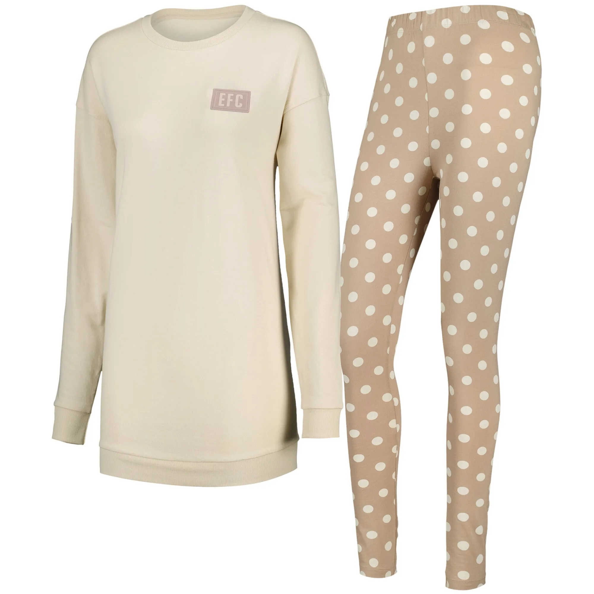 Everton Snuggle Polka Dot Pyjamas - Beige - Womens