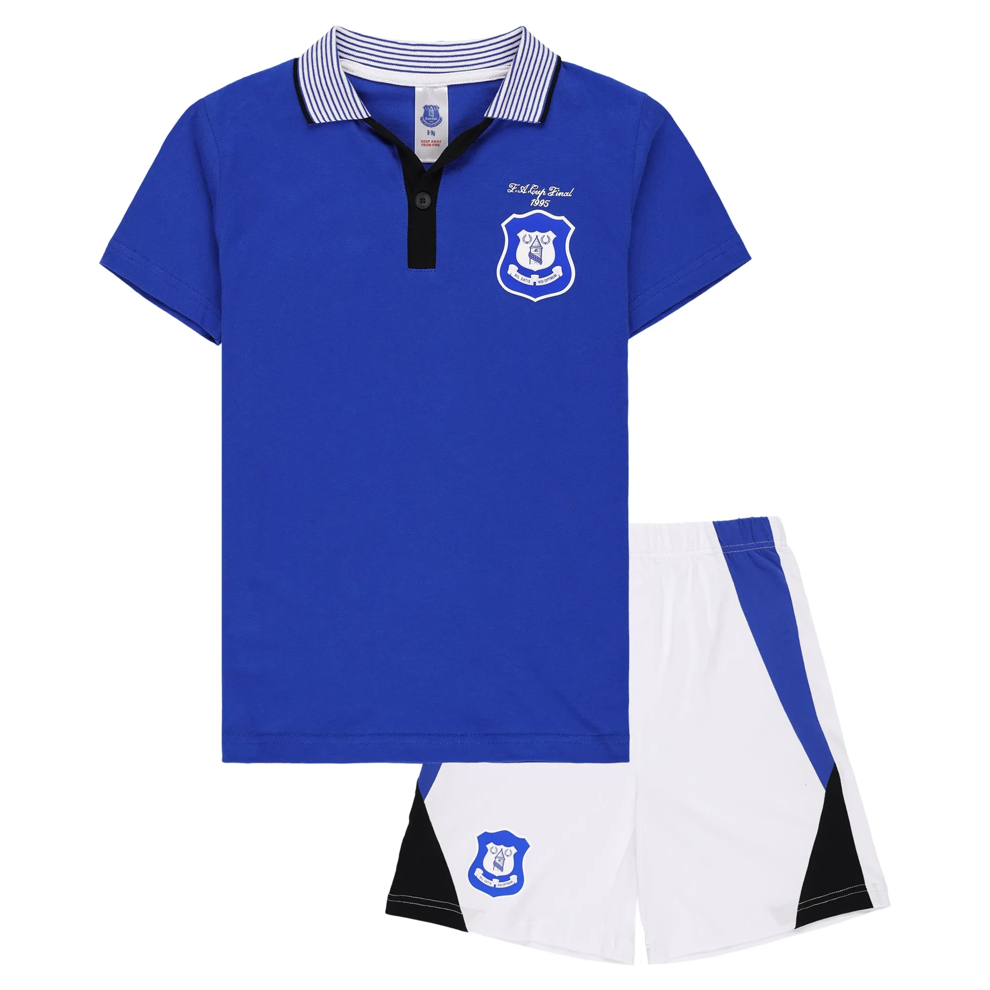Everton Retro Short Pyjamas - Royal - Kids