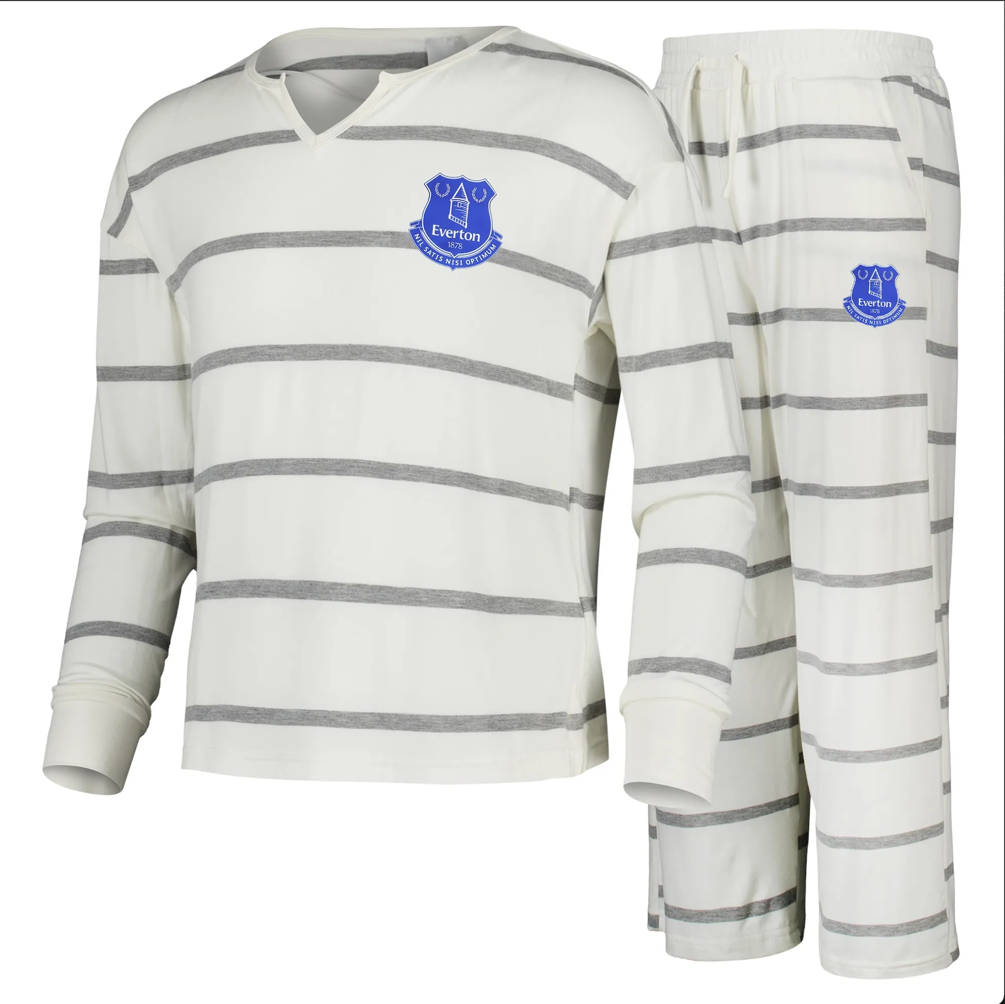 Everton Long Striped Pyjamas - White - Girls