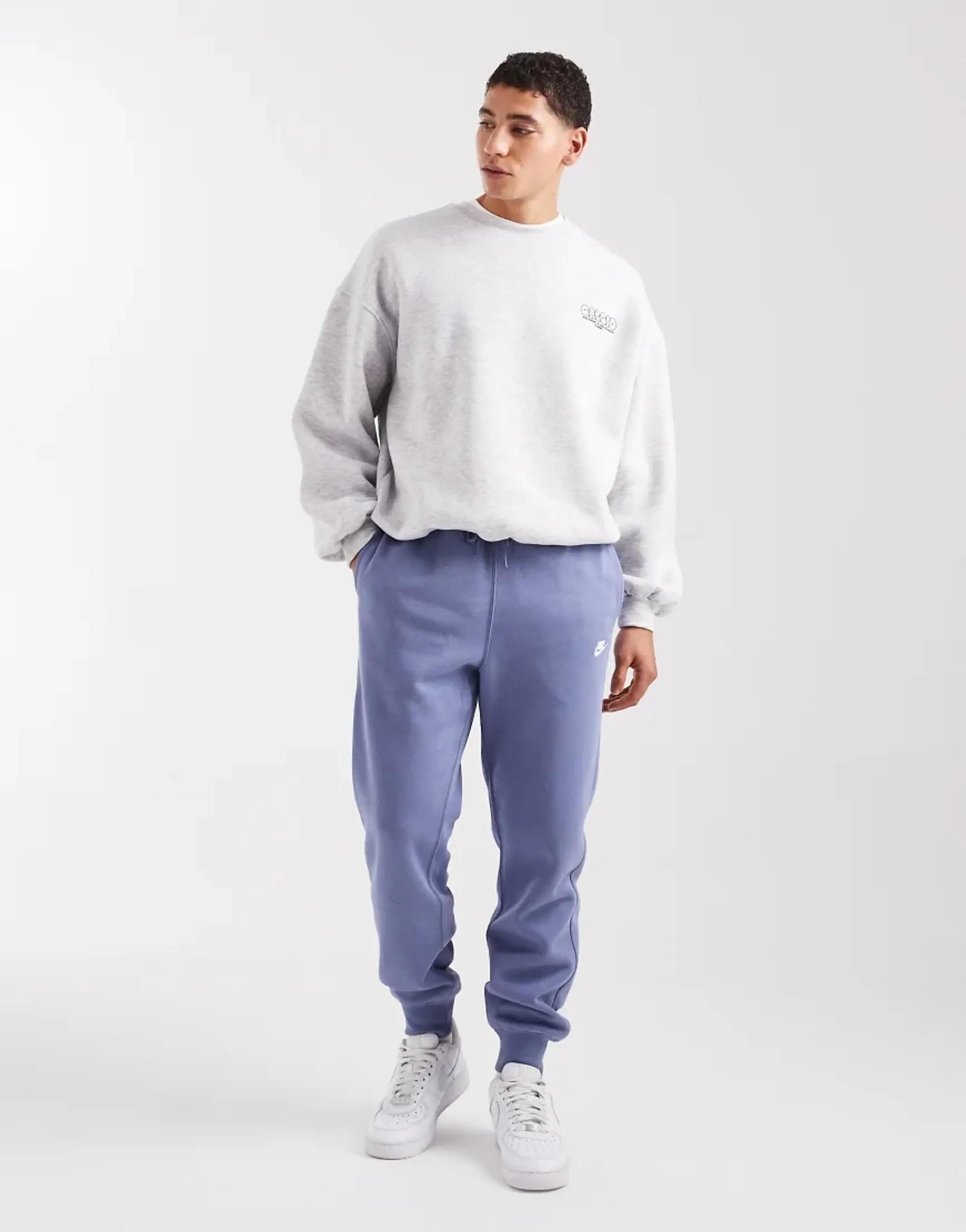Nike Club Cuffed Fleece Joggers In Blue