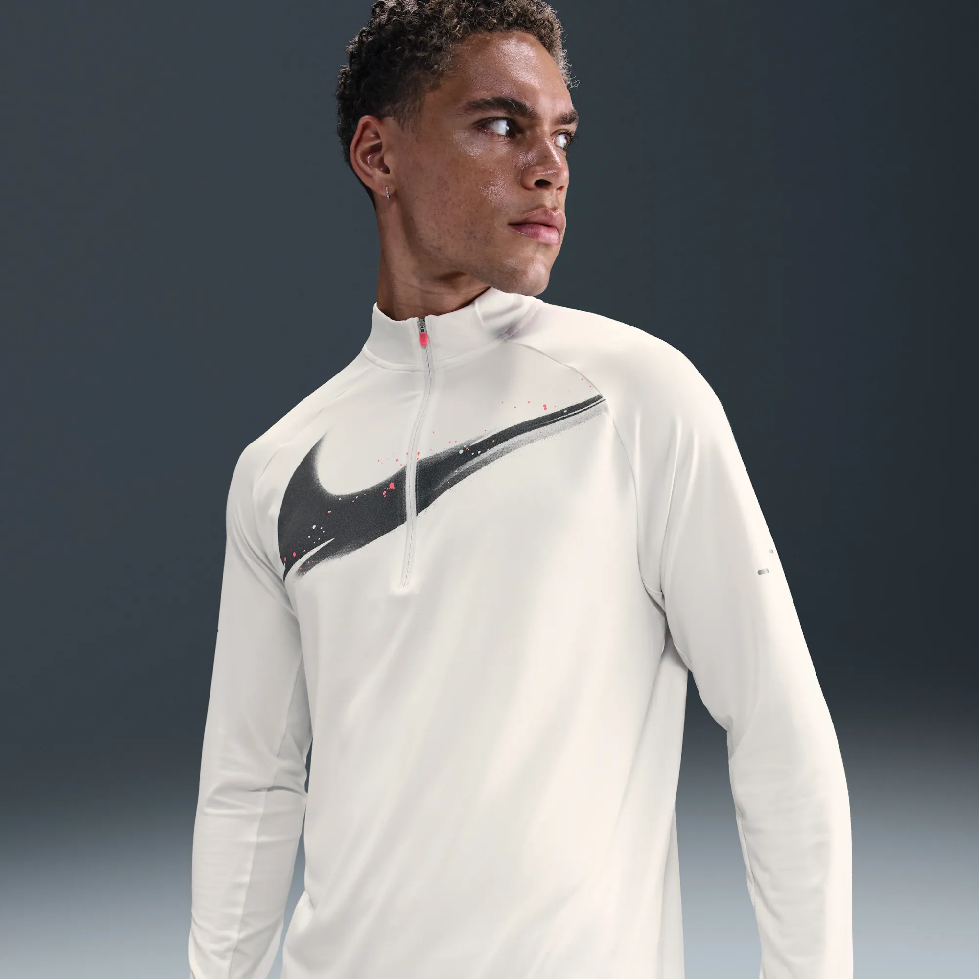 Nike Men's Dri-FIT 1/2-Zip Running Mid Layer - White - This