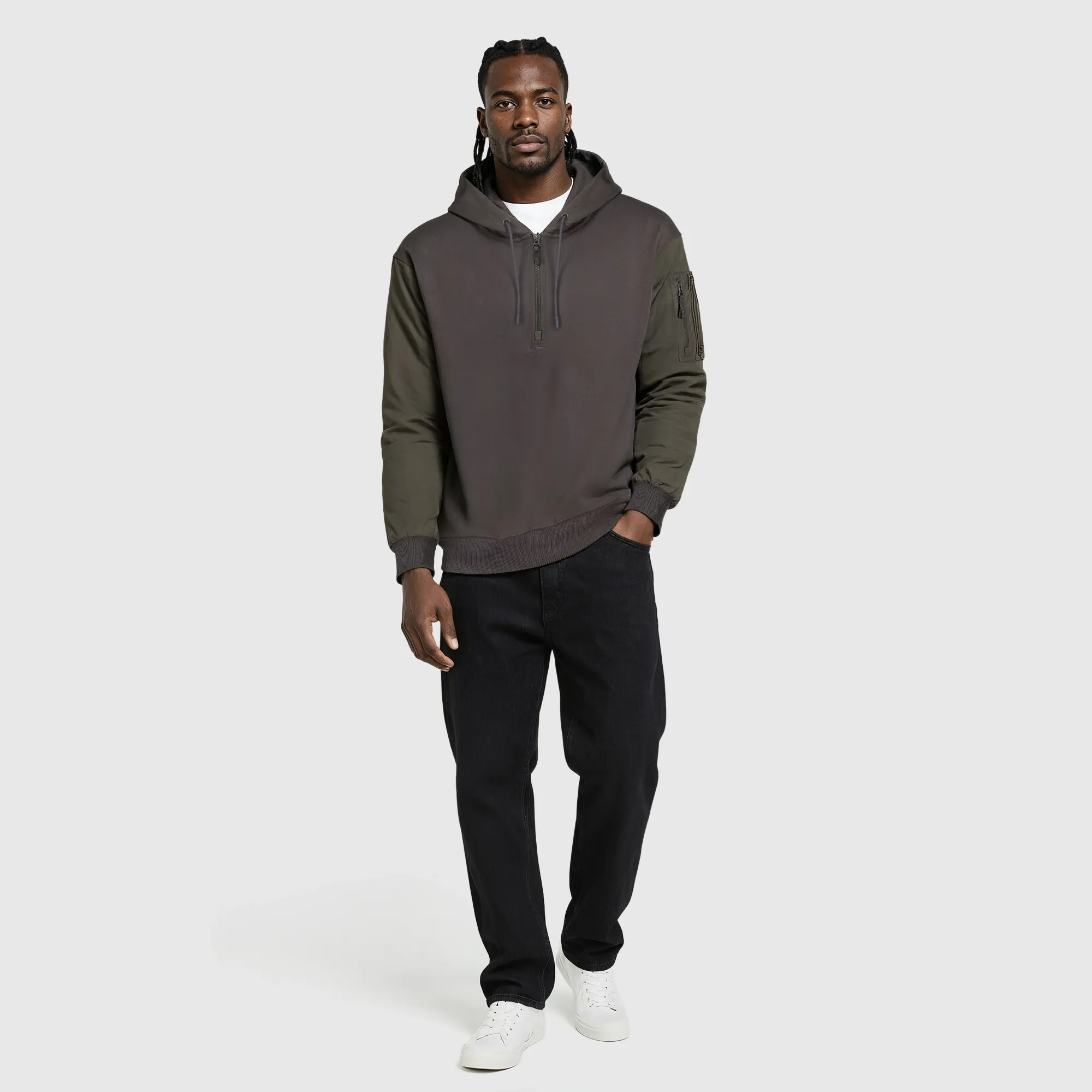Chelsea Elements Hybrid Quarter Zip Hoodie - Classic Pewter