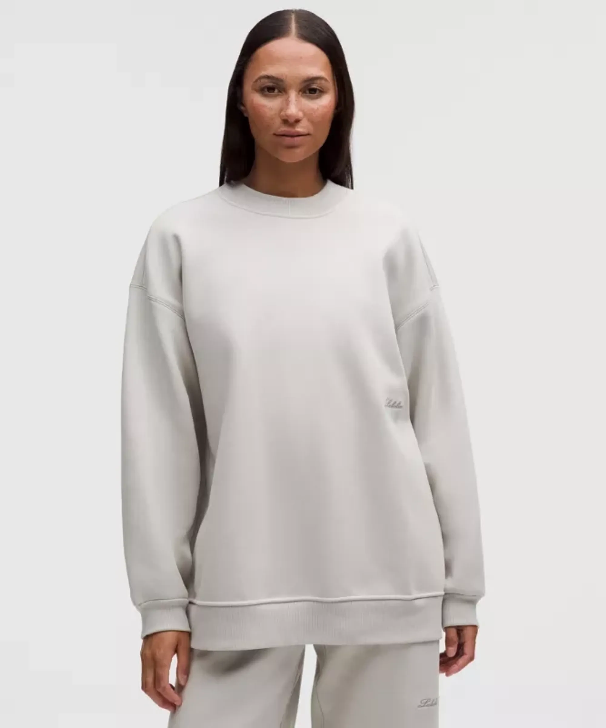 lululemon – Women's Big Cozy Ultra-Oversized Crew Sweatshirt – Color Grey/White – Size Large