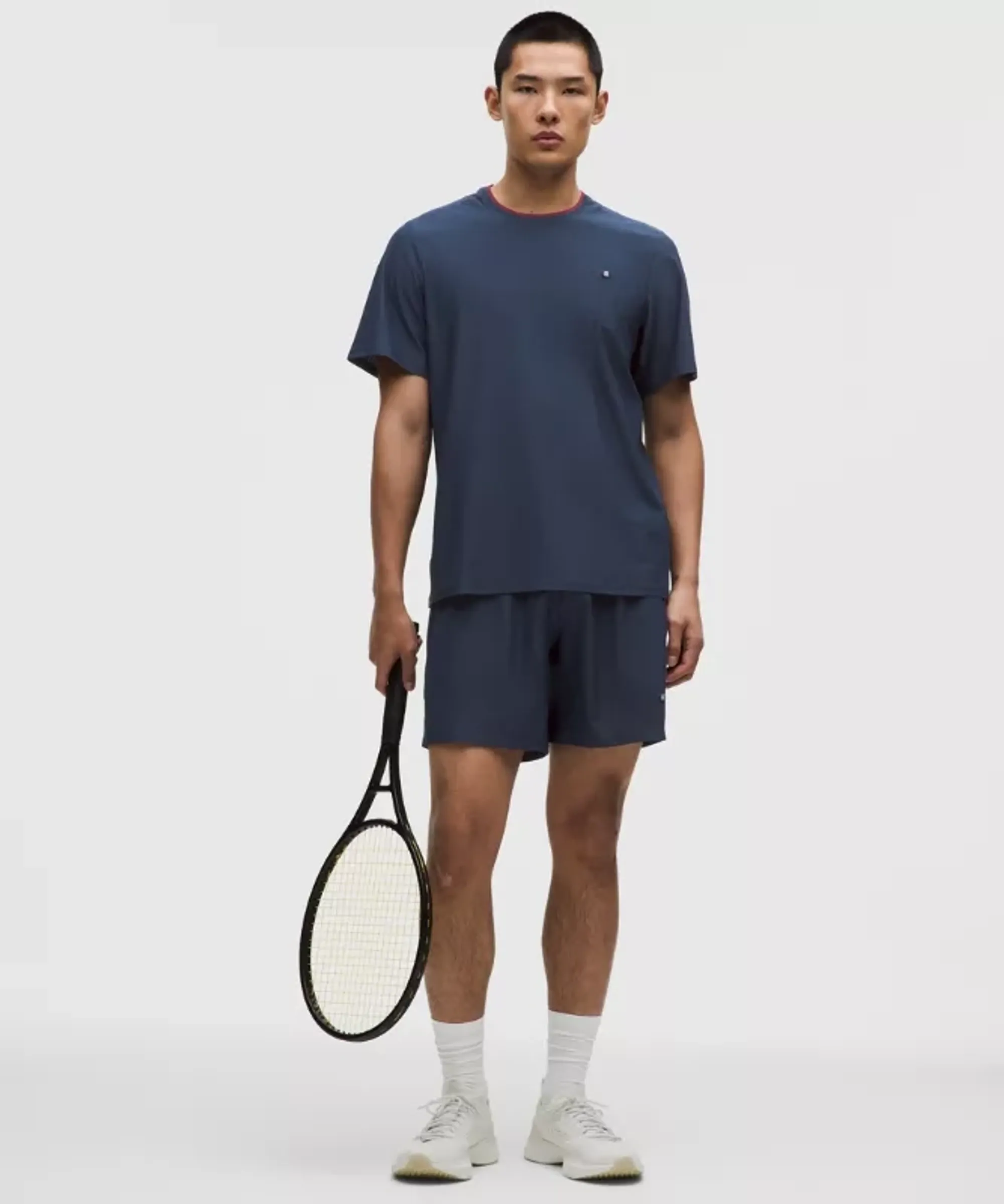 lululemon – Men's Striped Tennis Shorts – 7" – Color Blue – Size Large