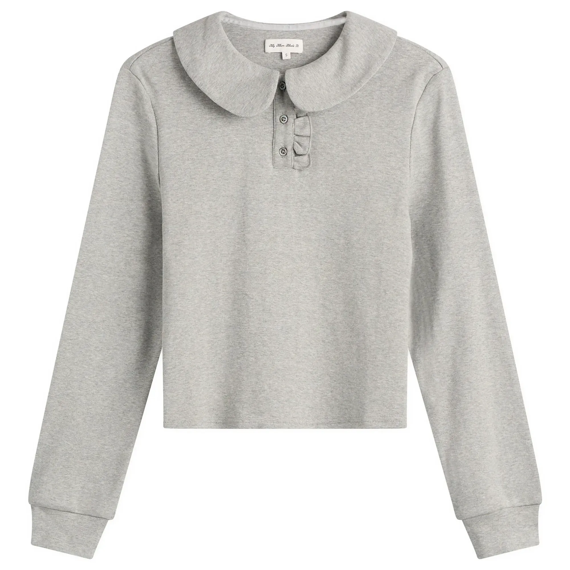 My Mum Made It Women's Polo Long Sleeve Top Grey