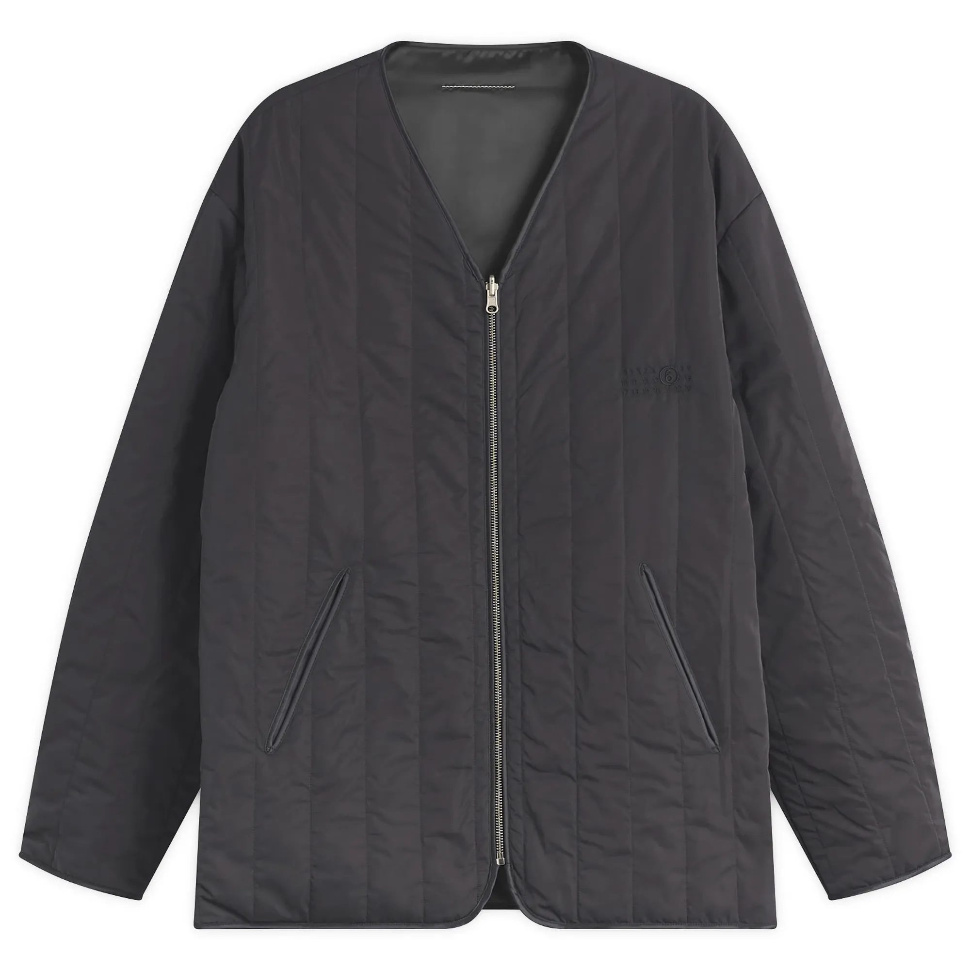 MM6 Maison Margiela Men's Light Padded Collarless Jacket Black/Black