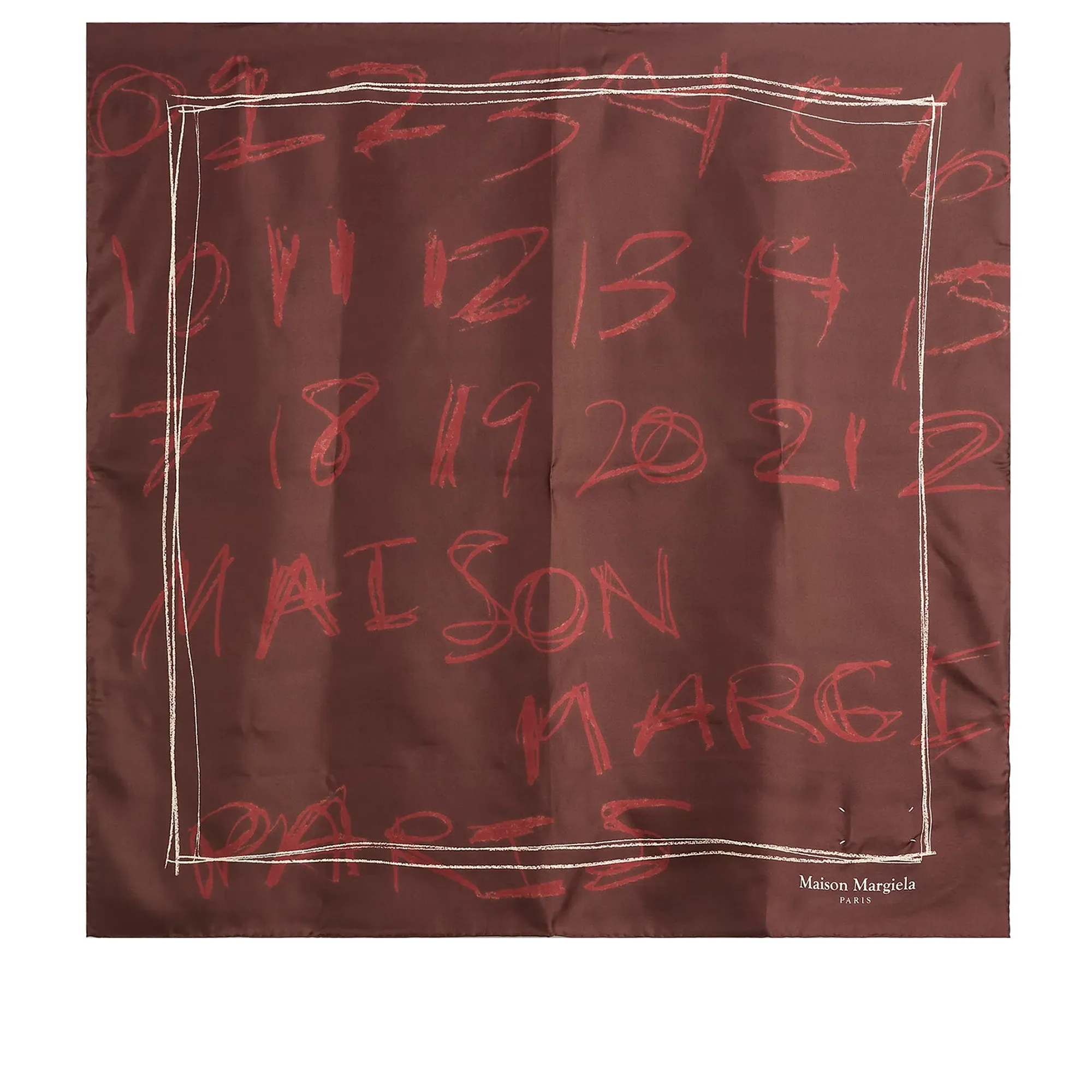 Maison Margiela Women's Number Scarf Burgundy