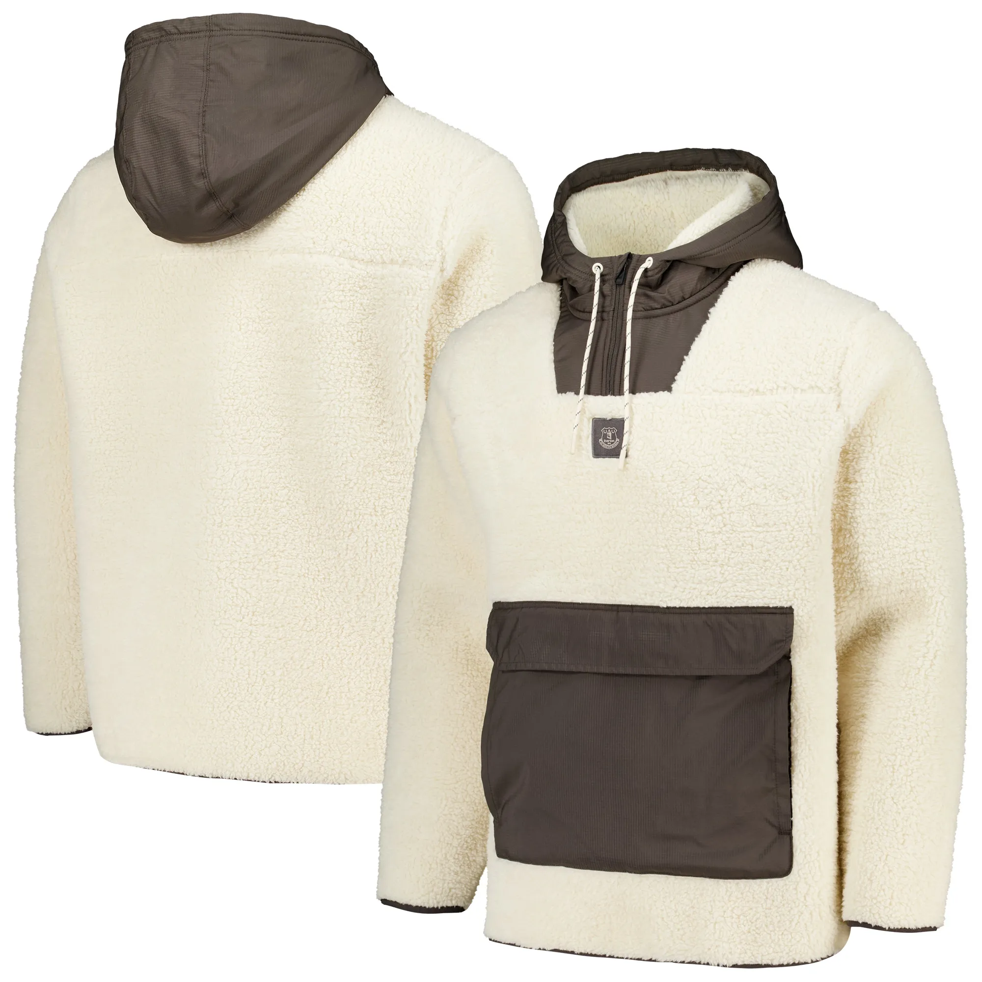 Everton Elements Micro Fleece Hooded Quarter Zip - Whitecap Grey - Mens