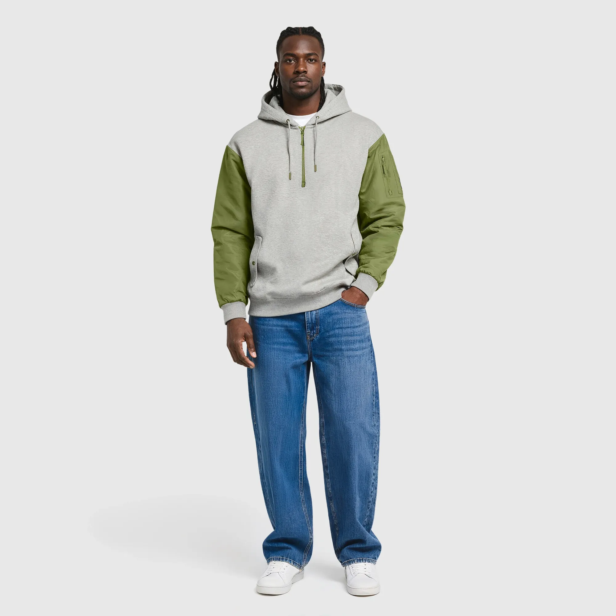 PSG Elements Hybrid Quarter Zip Hoodie - Classic Pewter