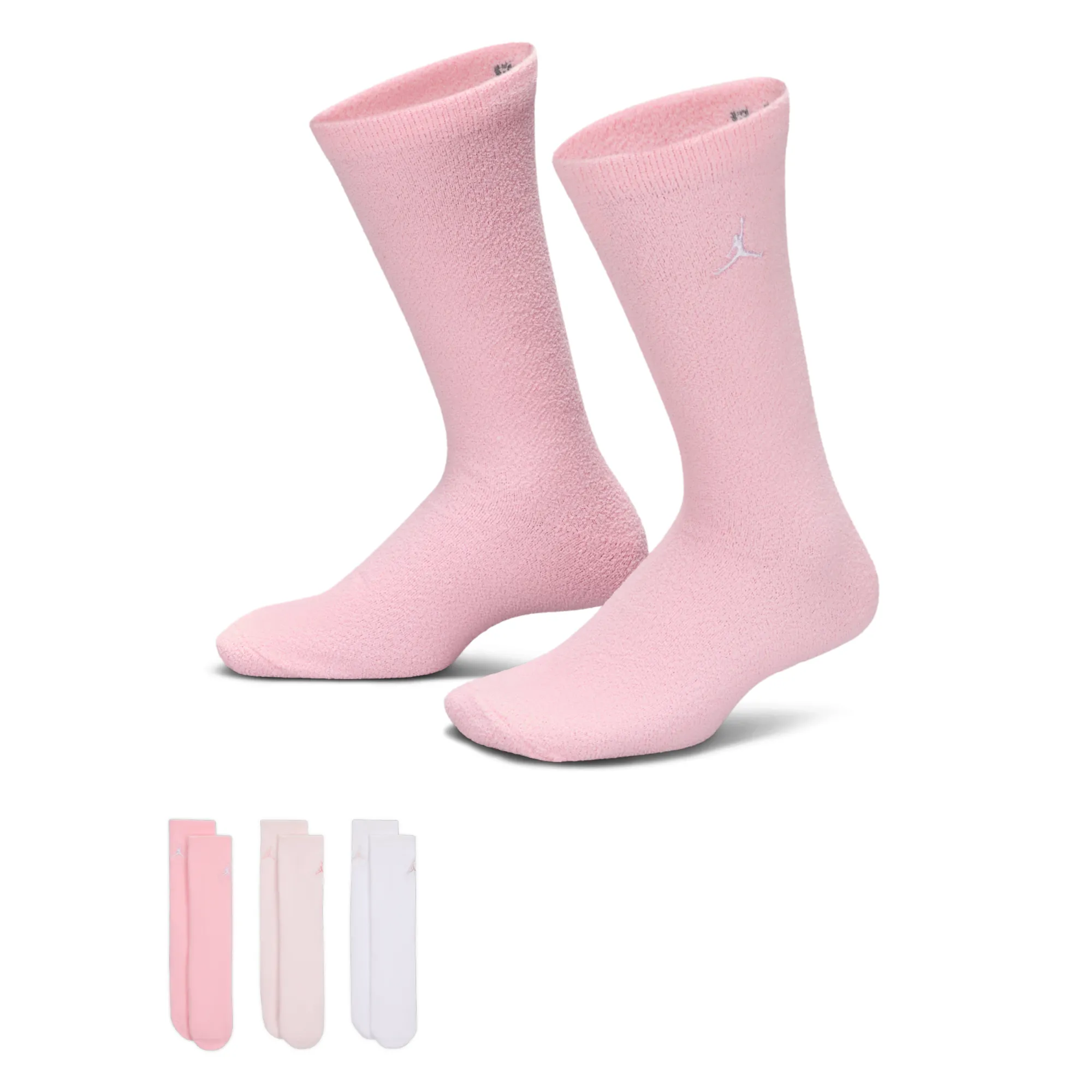 Nike Jordan Older Kids' Supersoft Cosy Crew Socks (3 Pairs) - Pink