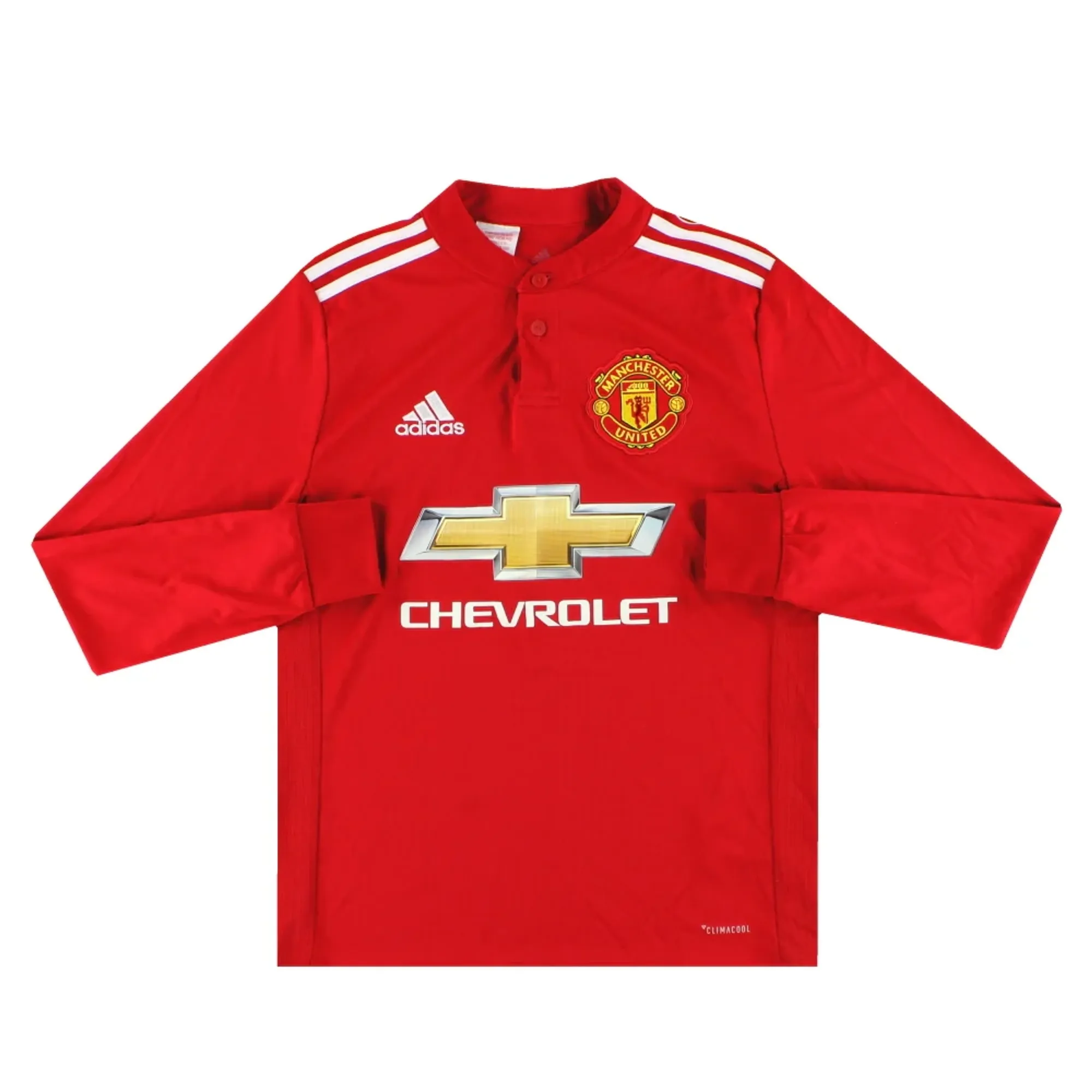 2017-18 Manchester United adidas Home Shirt L/S L.Boys - Manchester United / Excellent 