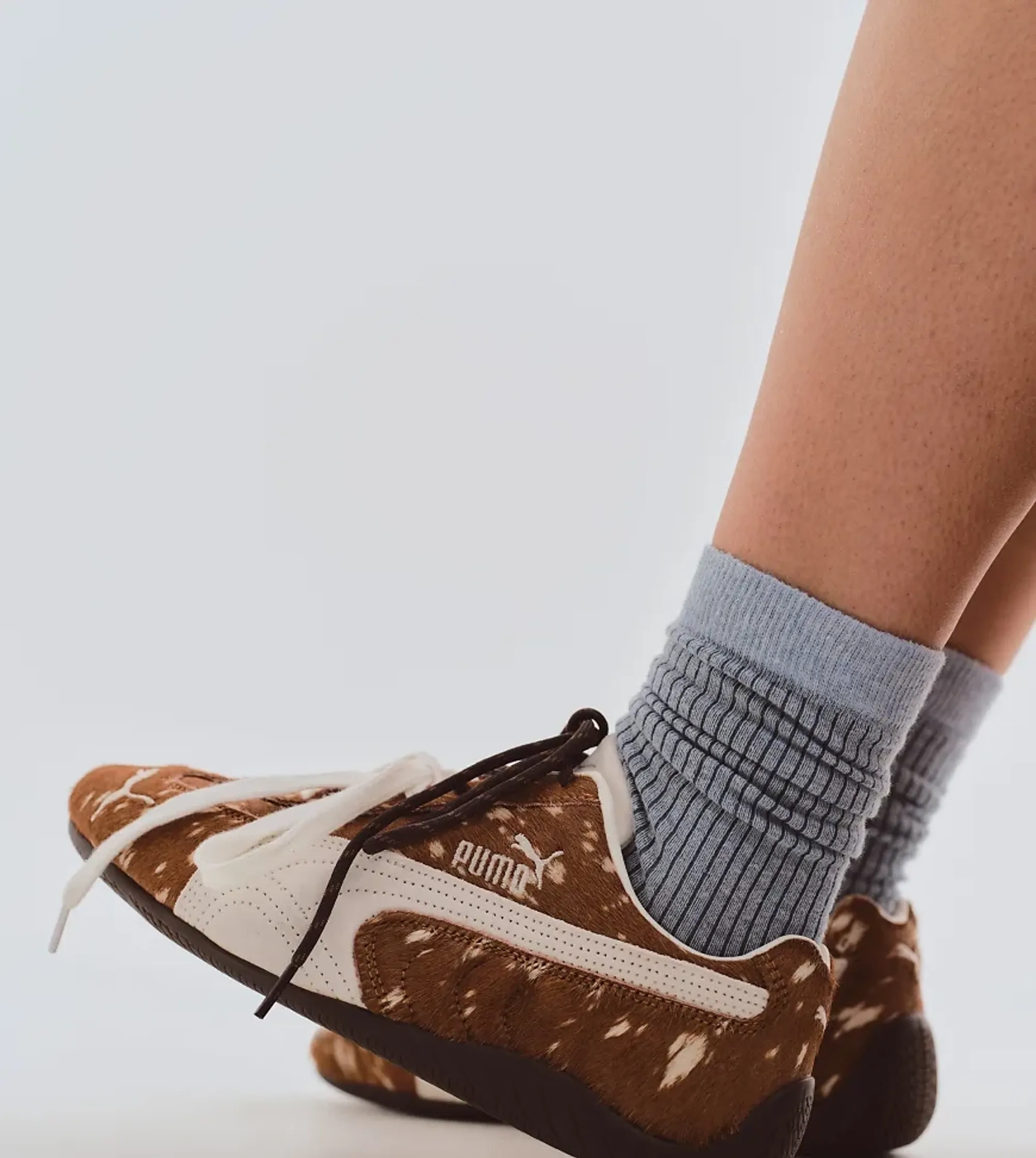 Puma Speedcat Doelette Pony Hair Trainers In Deer Print - Exclusive To Asos-Brown