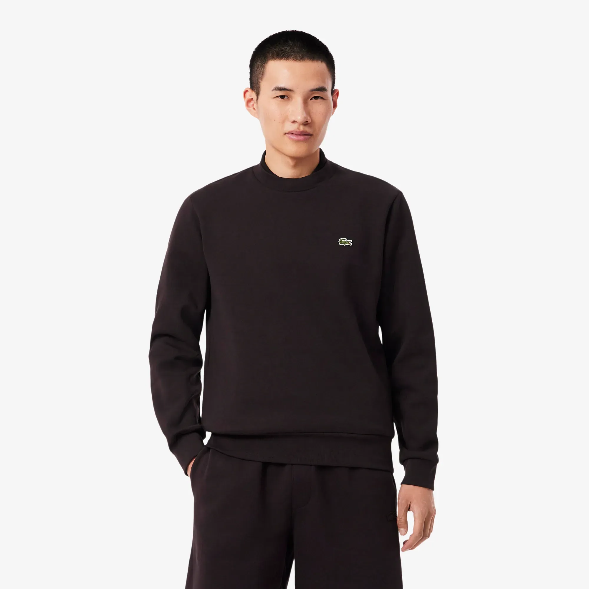 Lacoste Fleece Crew Neck Sweatshirt - Brown