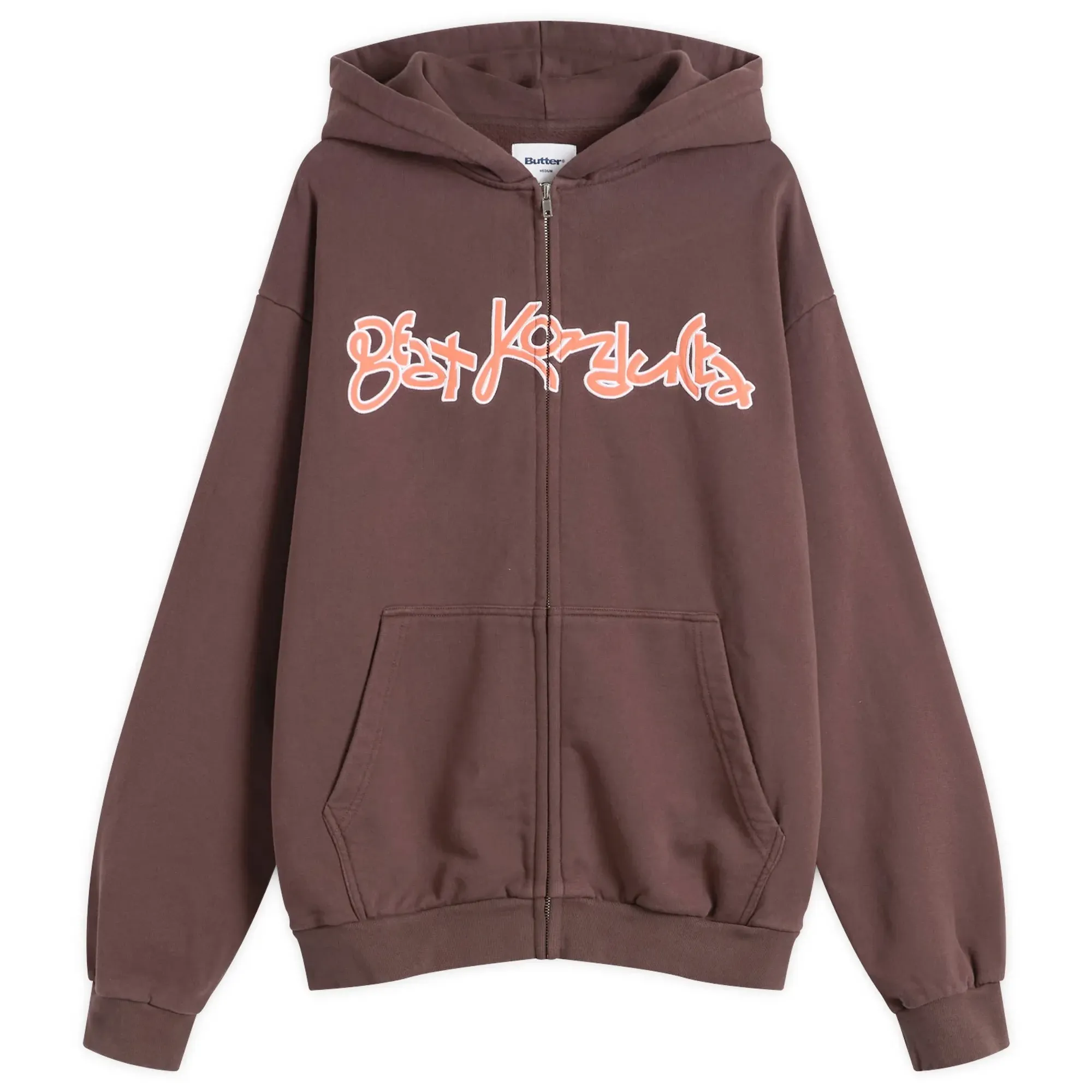 Butter Goods Men's Beat Konducta Zip-Thru Hood Washed Chestnut