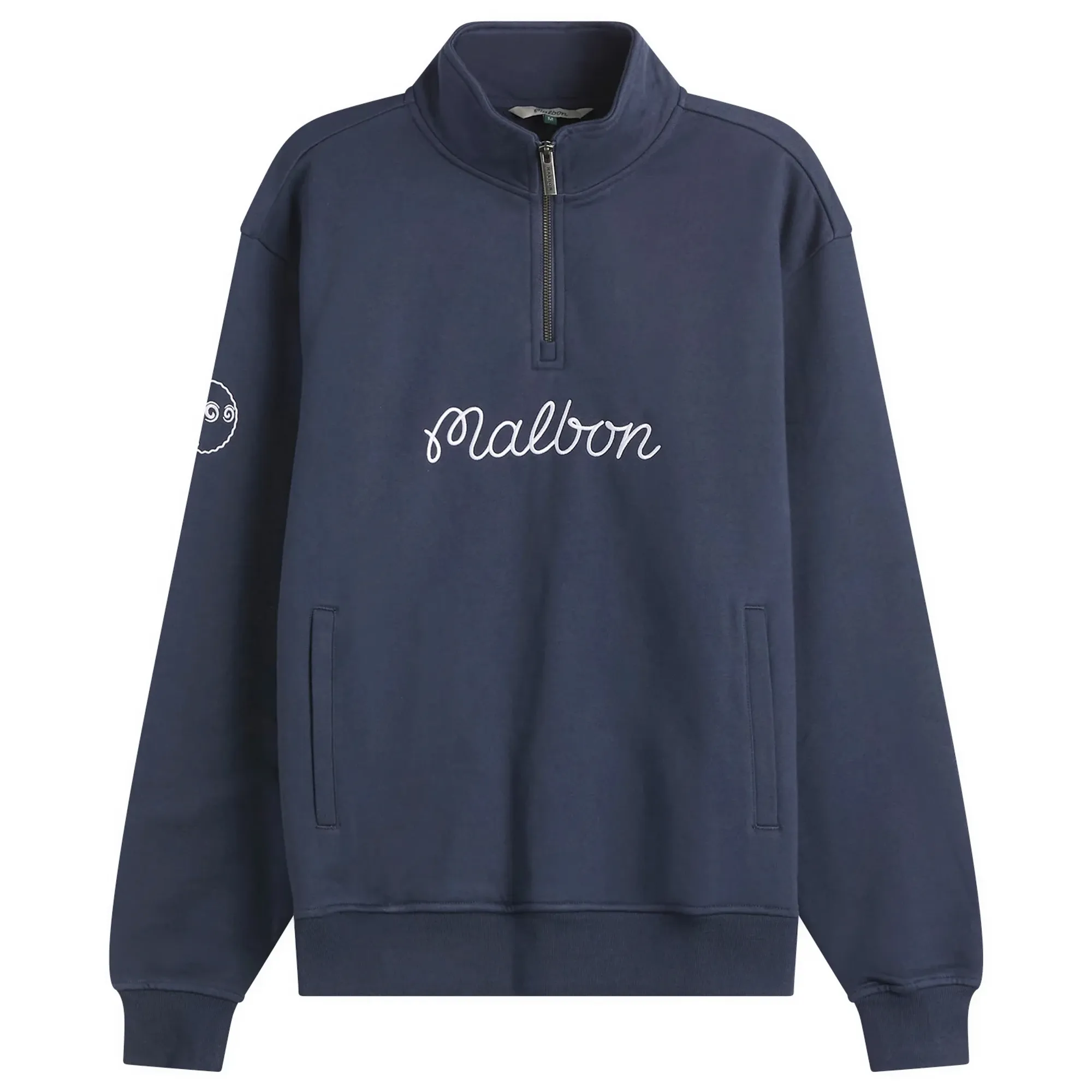 Malbon Men's Collegiate Quarter-Zip Sweatshirt Navy