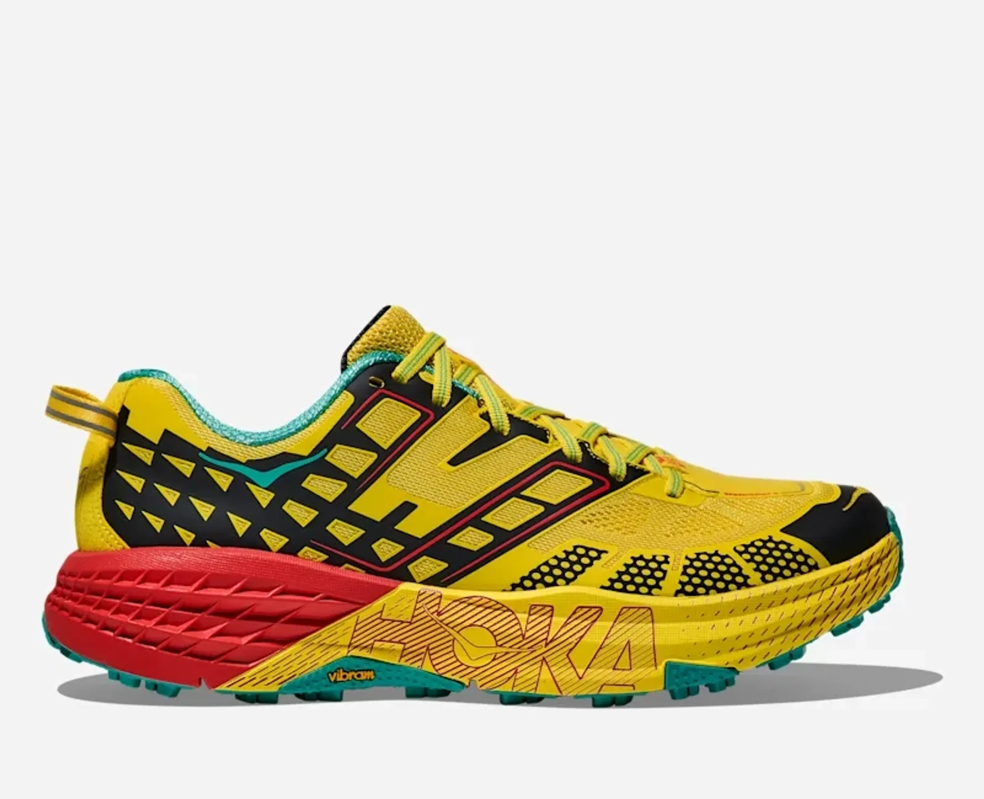 Hoka Speedgoat 2 Trail Shoes In Sour Lemon/Black