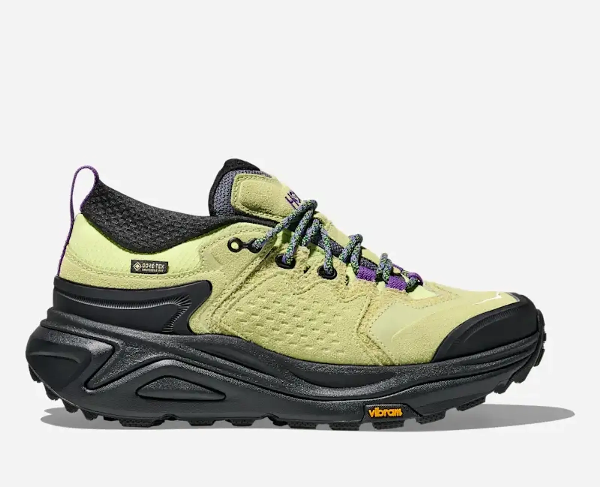 Hoka Elite Terrain System Kaha 3 Low Gore-Tex Hiking Shoes In Honeydew/Black