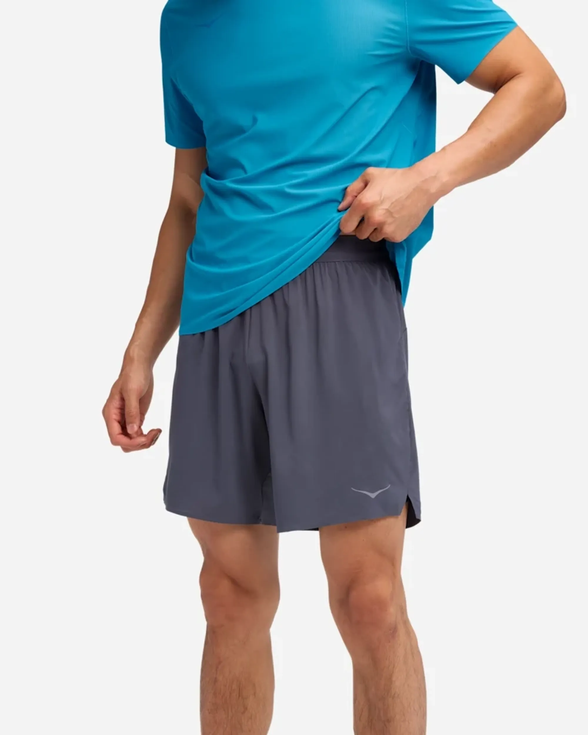 Hoka Men's Glide 7'' Shorts 2In1 In Charcoal Grey