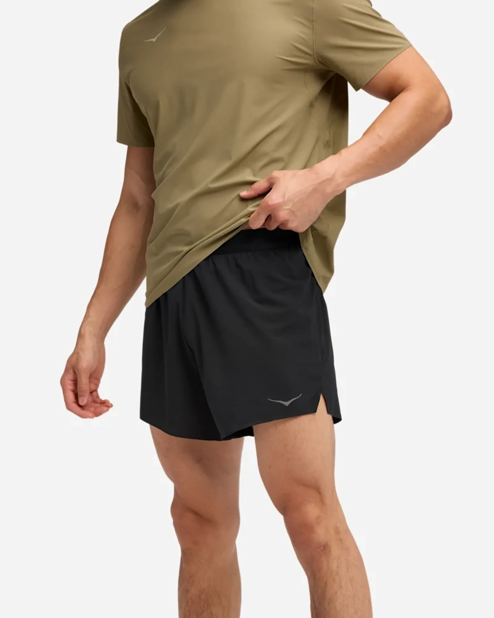 Hoka Men's Glide 5'' Shorts W/ Brief In Black