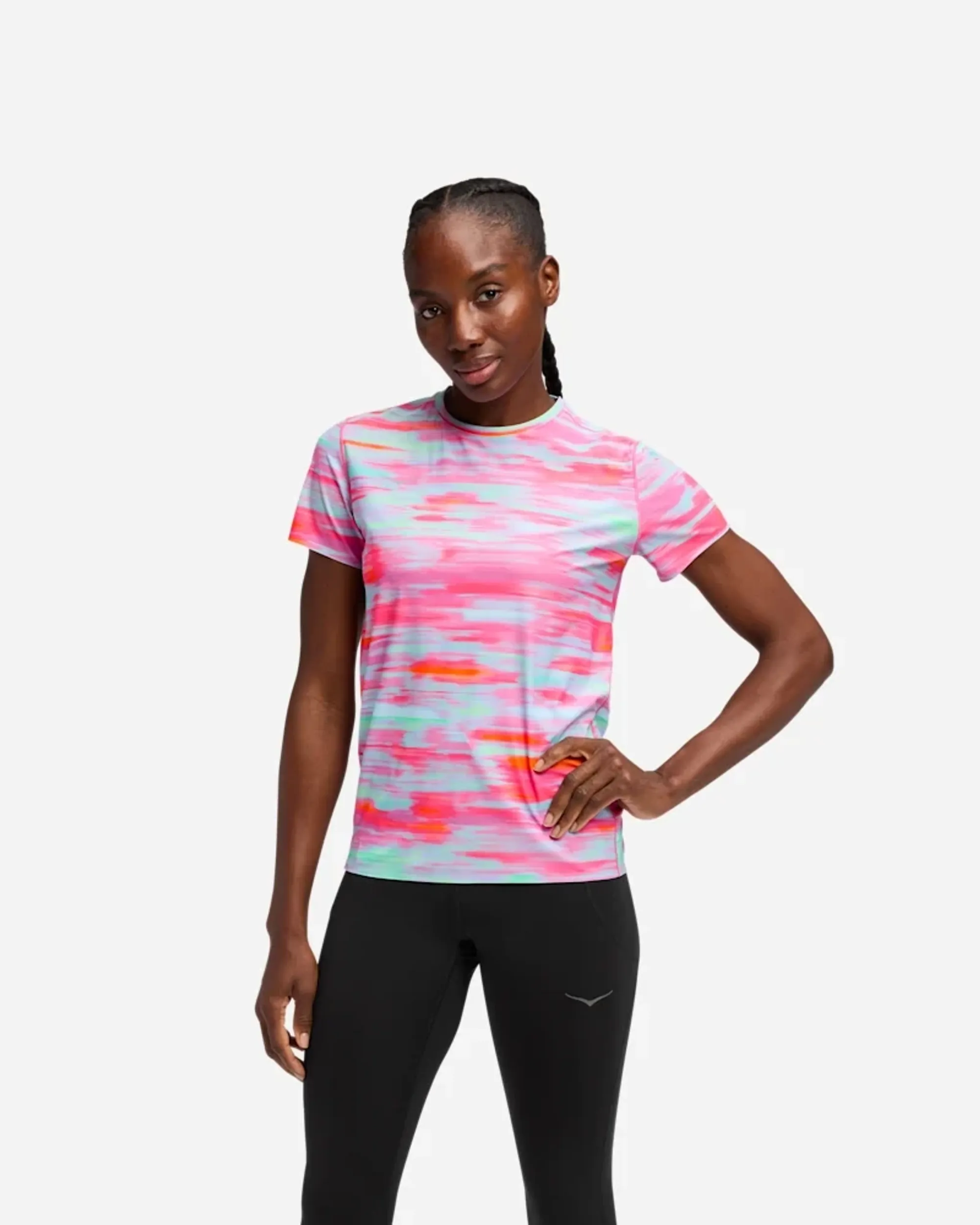 Hoka Women's Airolite Short Sleeve Top 2.0 In Pink Blurr
