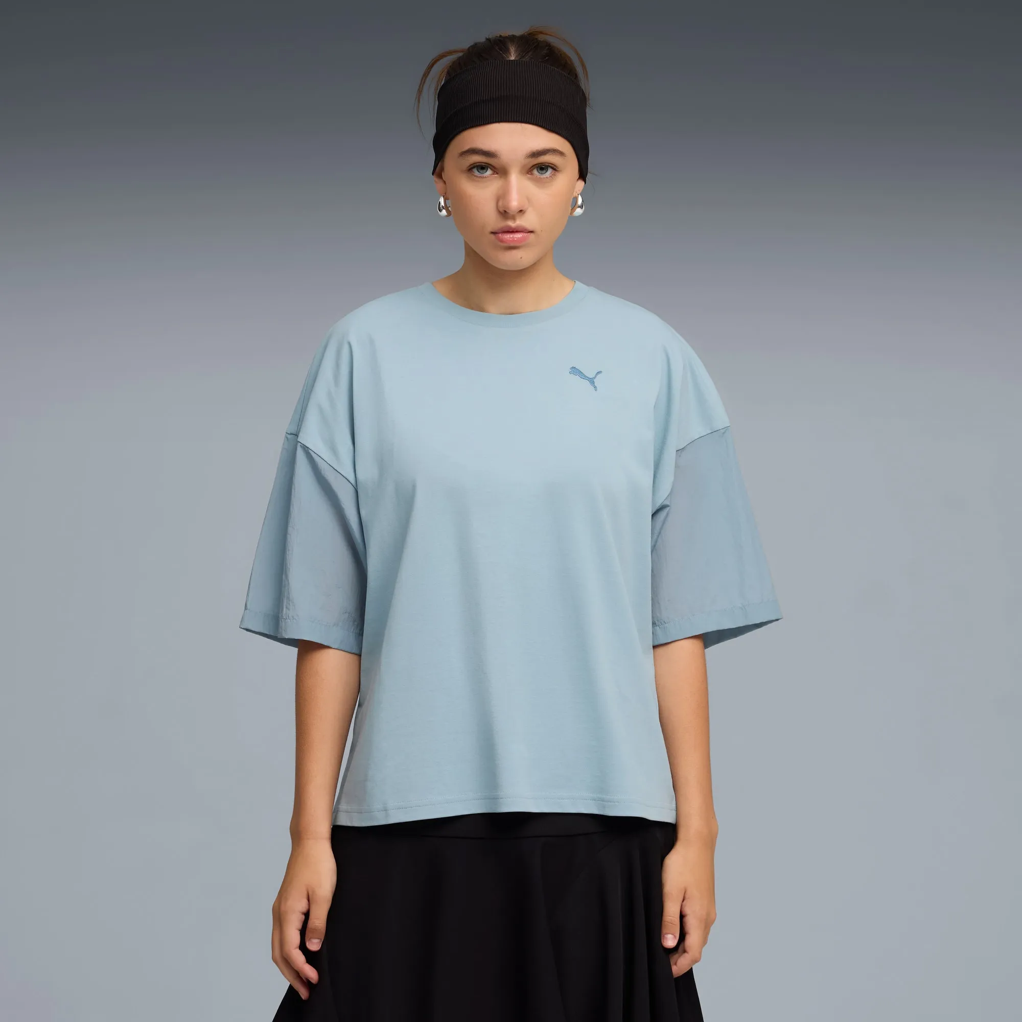 PUMA Her Oversized T-Shirt Women, Seafoam, size Large