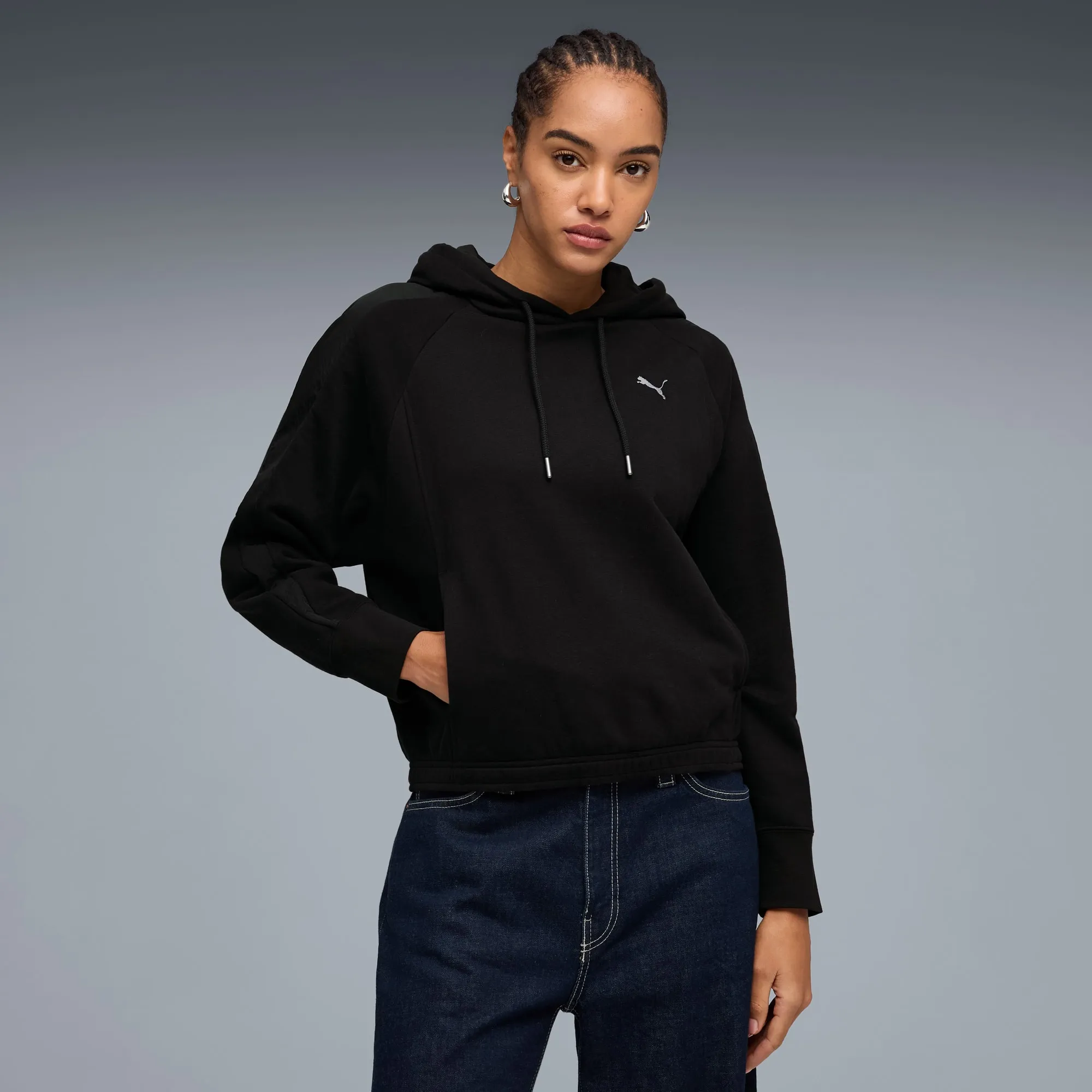 PUMA Her Oversized Hoodie Women, Black, size Large