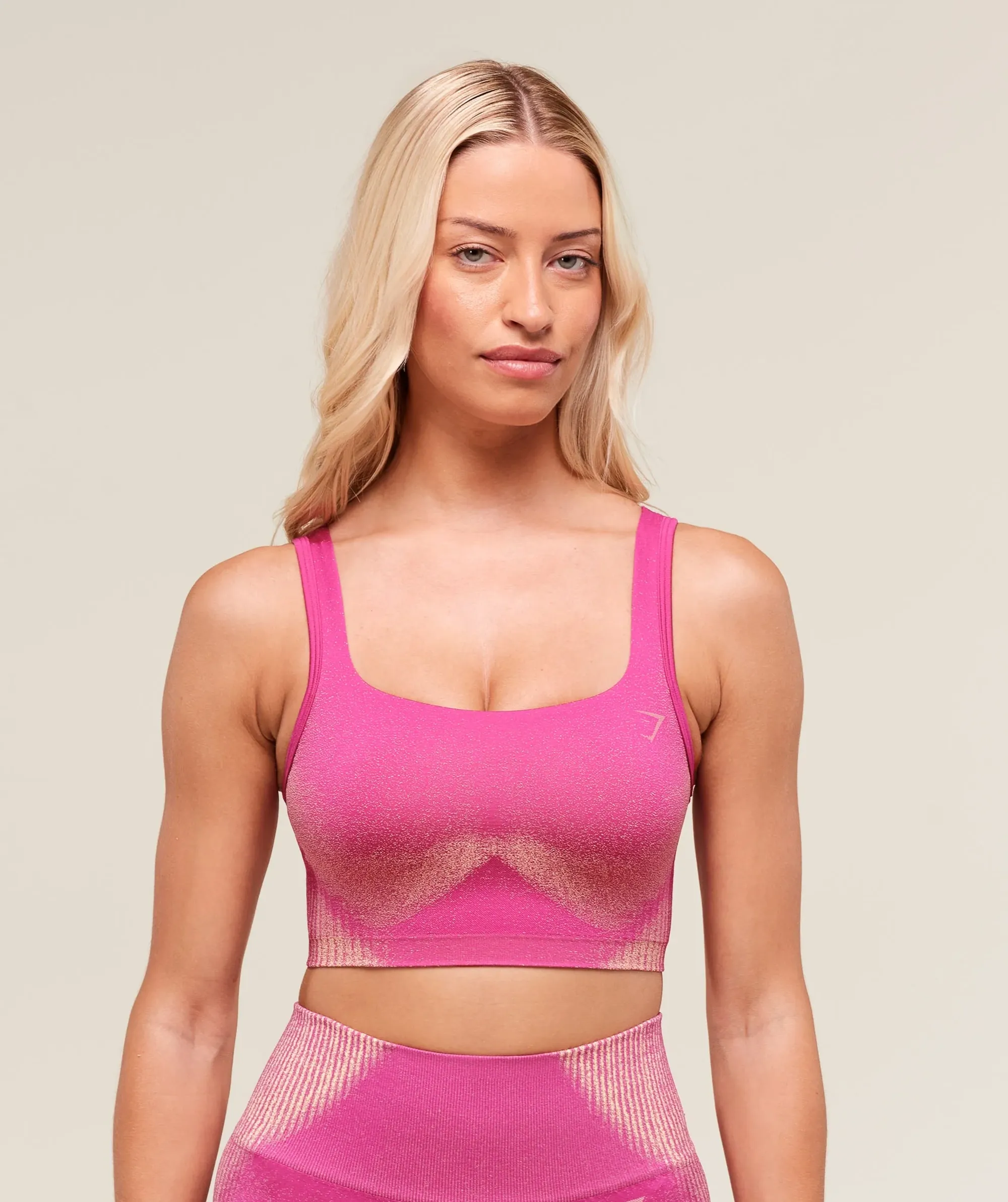 Gymshark Diffuse Seamless Sports Bra - Winning Pink/Refresh Yellow