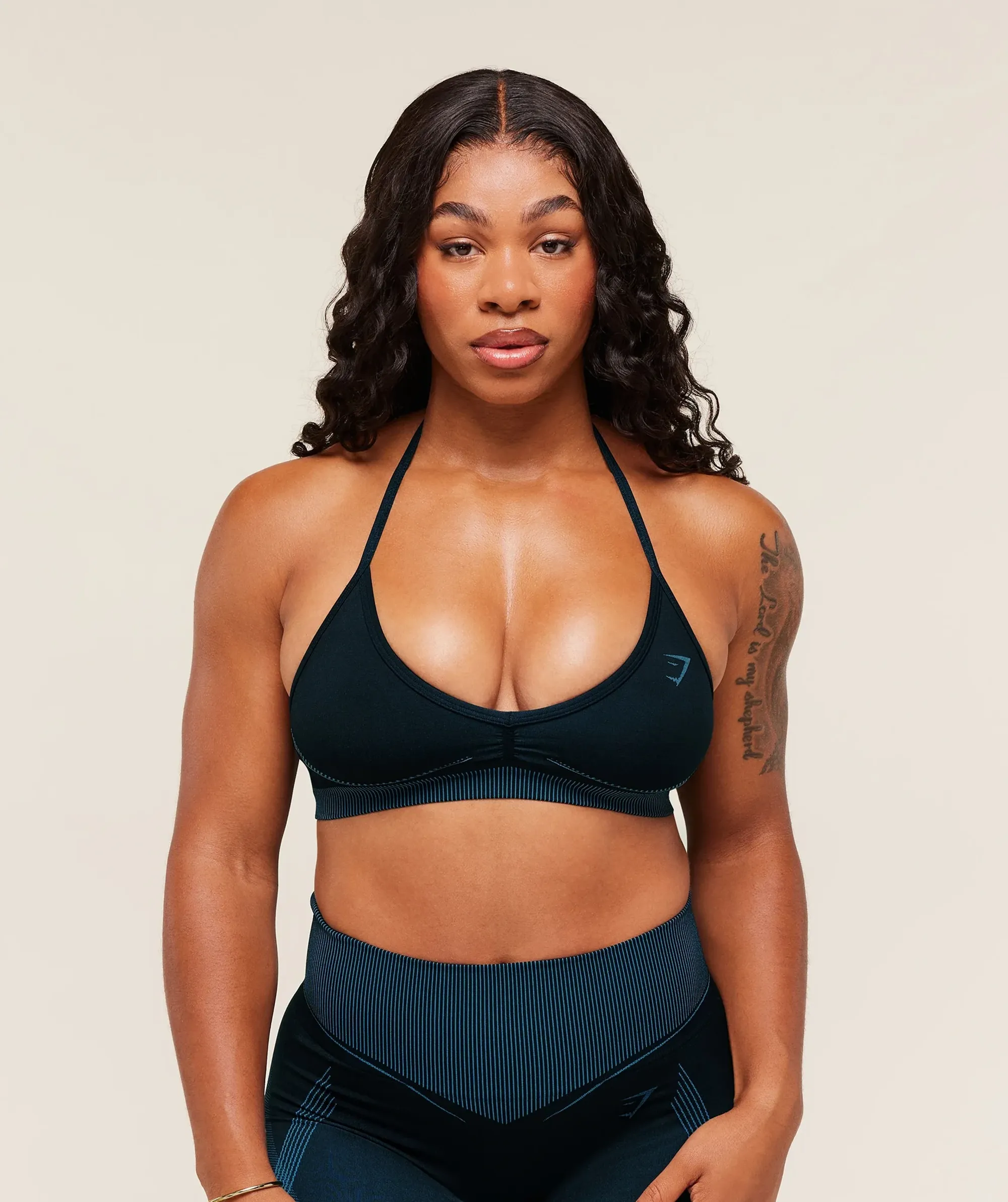 Gymshark x Analis Seamless Sports Bra - Midnight Blue/Lats Blue