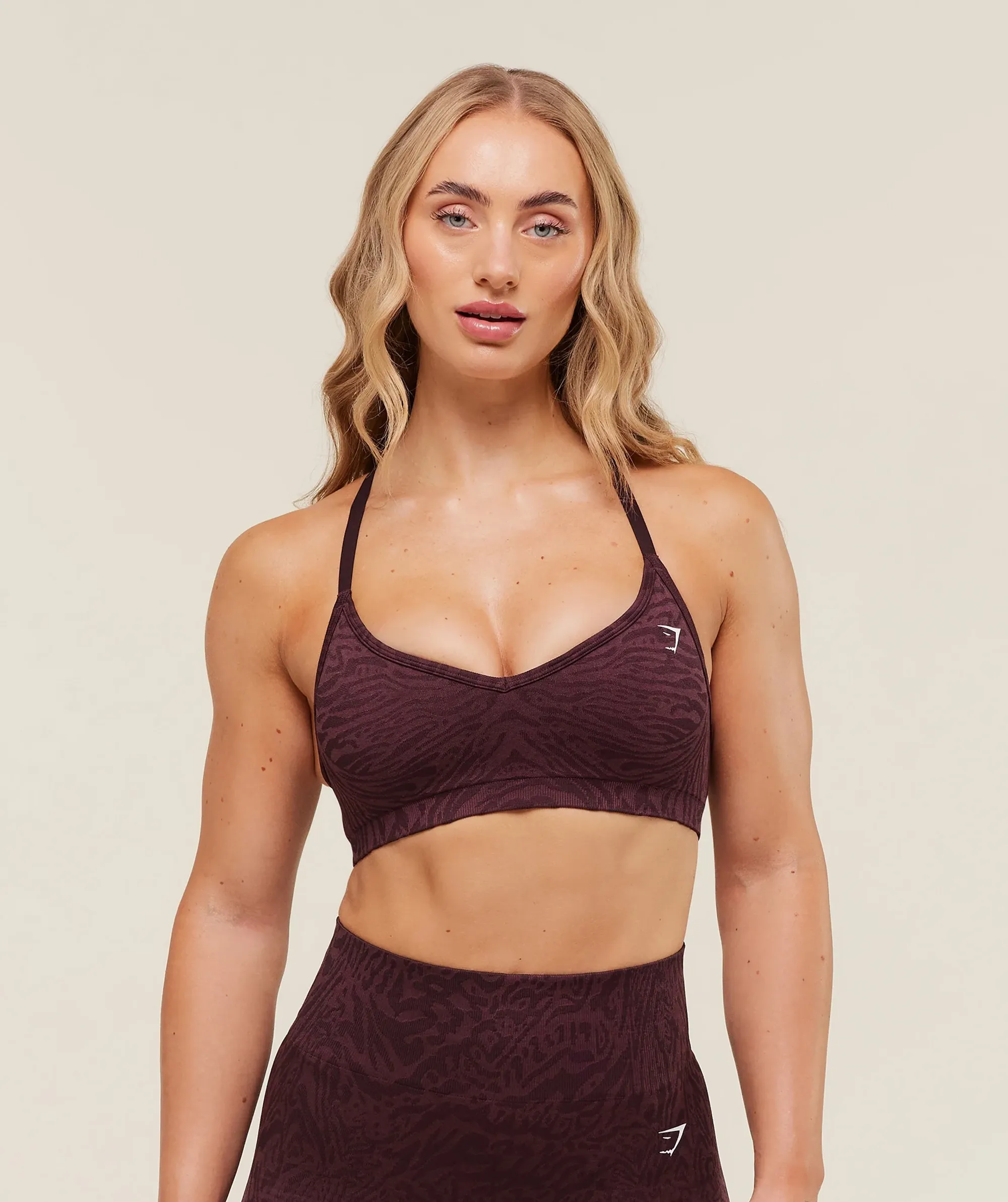 Gymshark Adapt Animal Seamless Sports Bra - Cherry Purple/Reset Pink