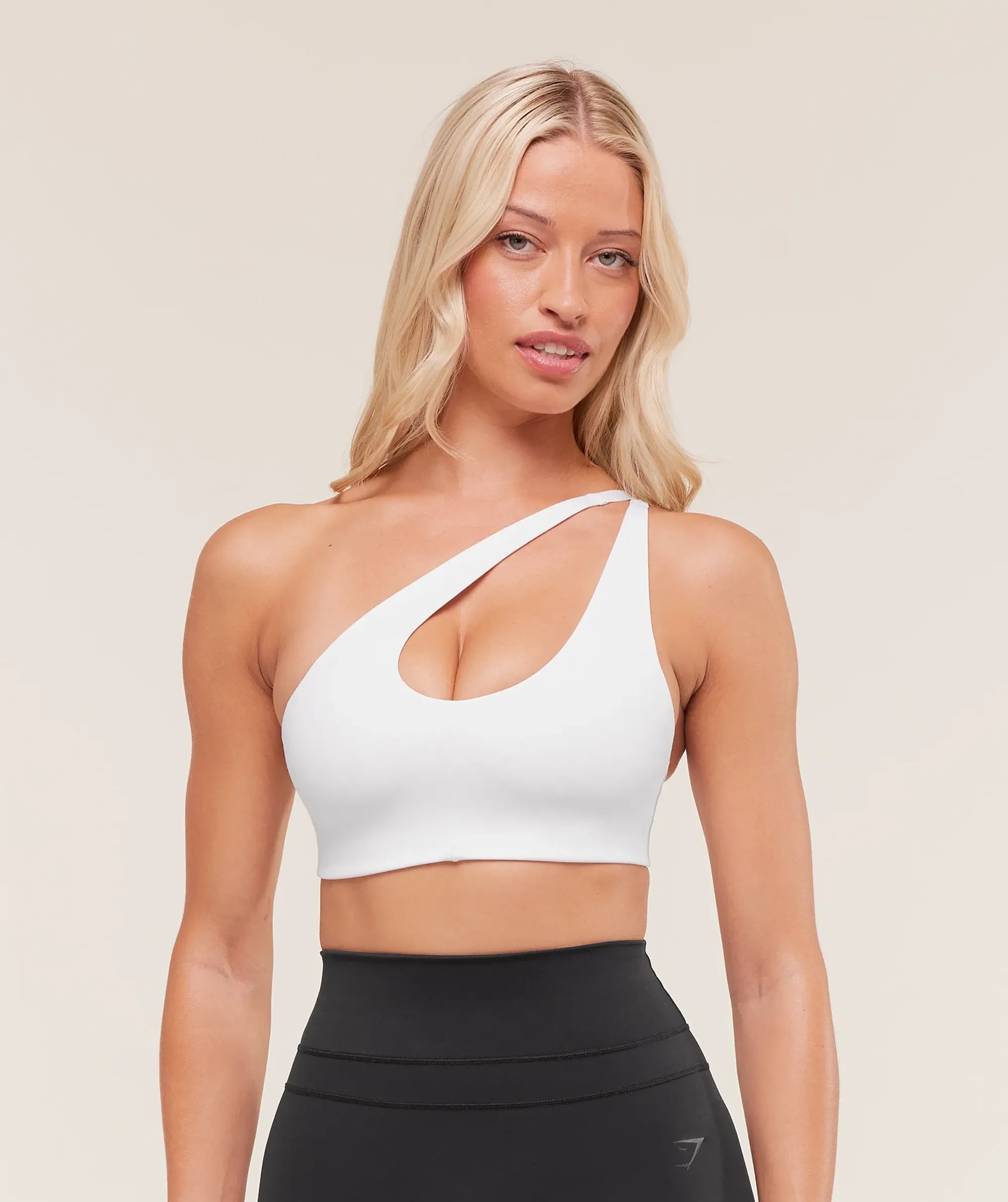 Gymshark One Shoulder Sports Bra - White