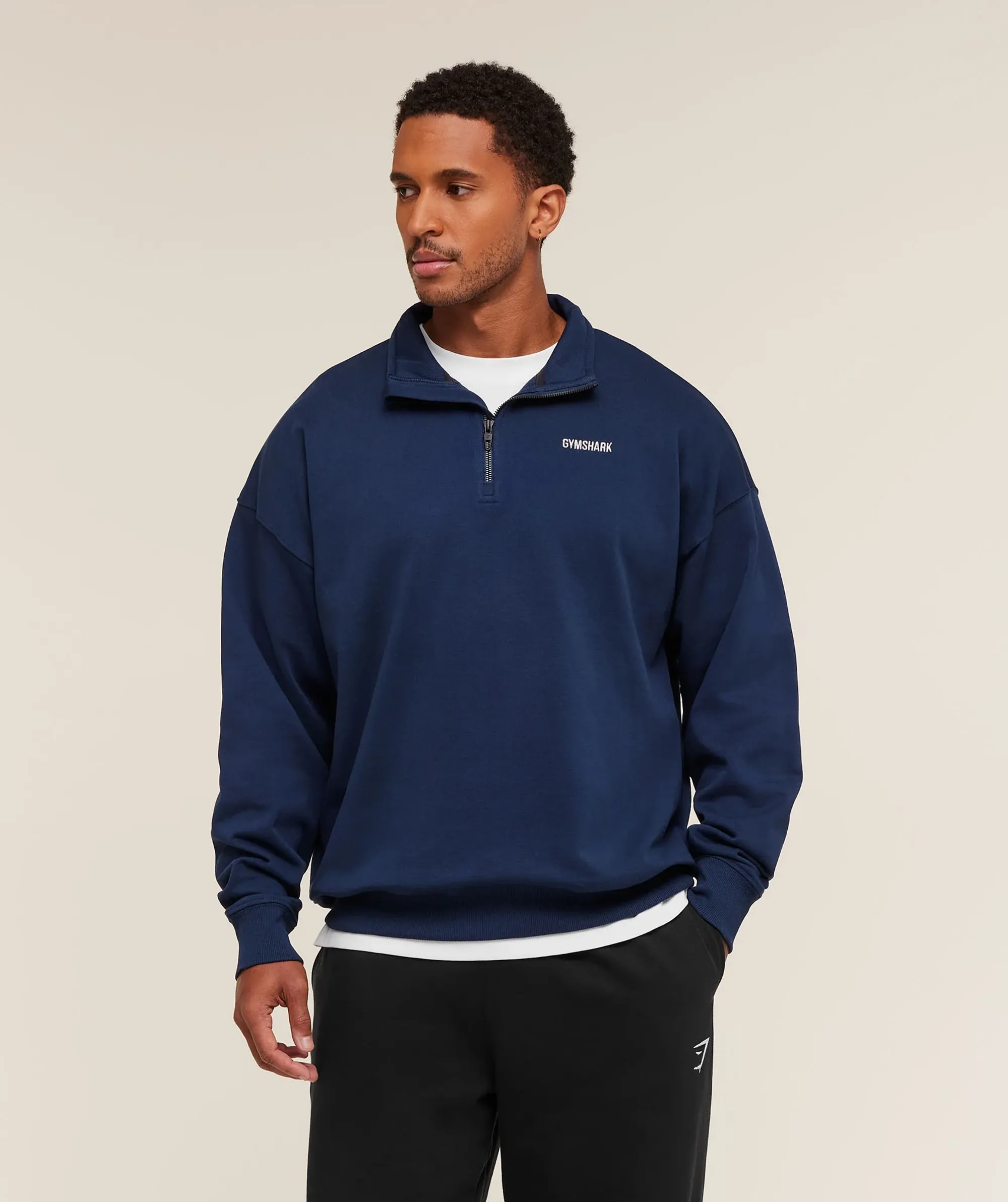 Gymshark Rest Day Sweats 1/4 Zip - Navy