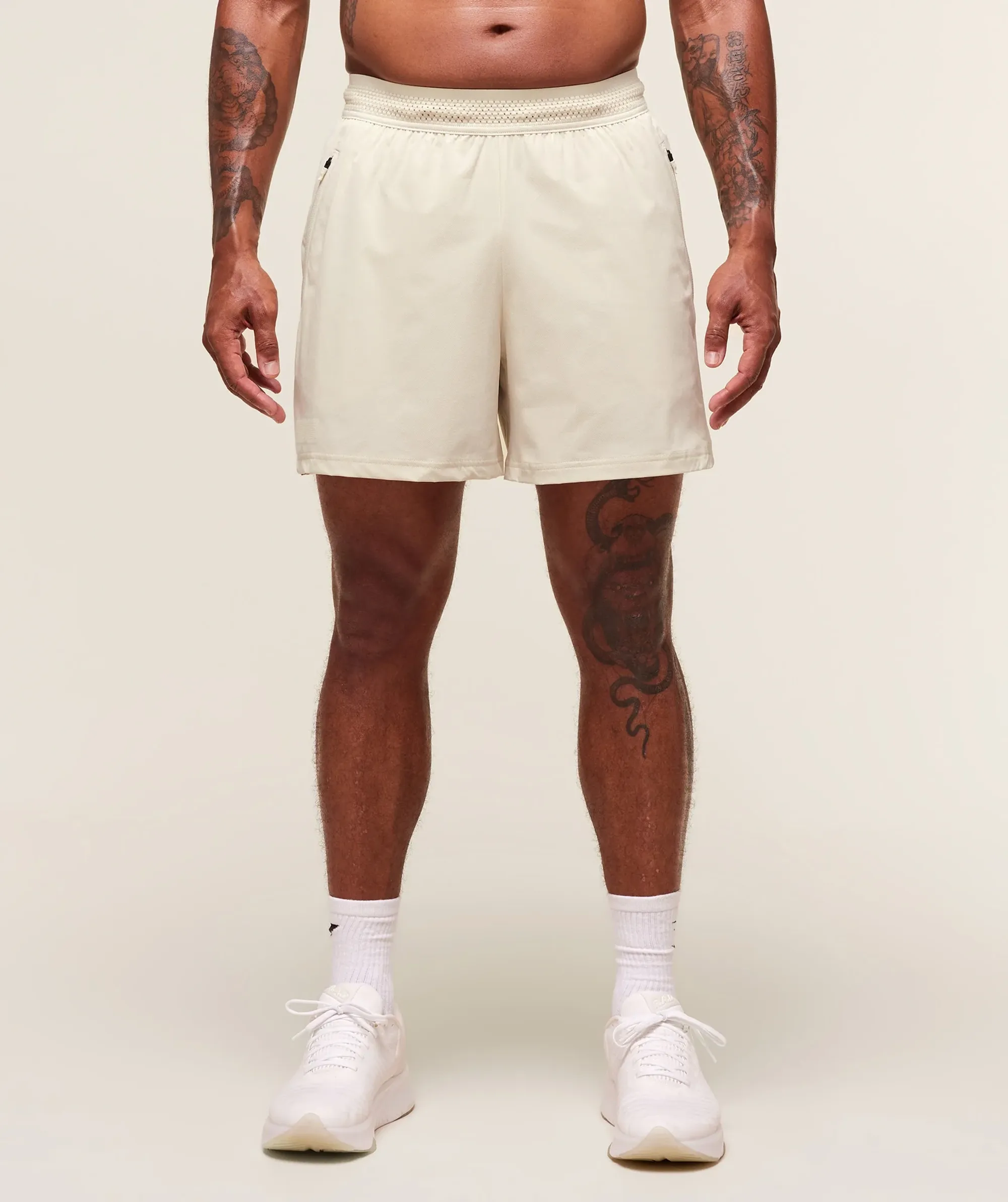 Gymshark Fit Elite 5" Shorts - Oat White