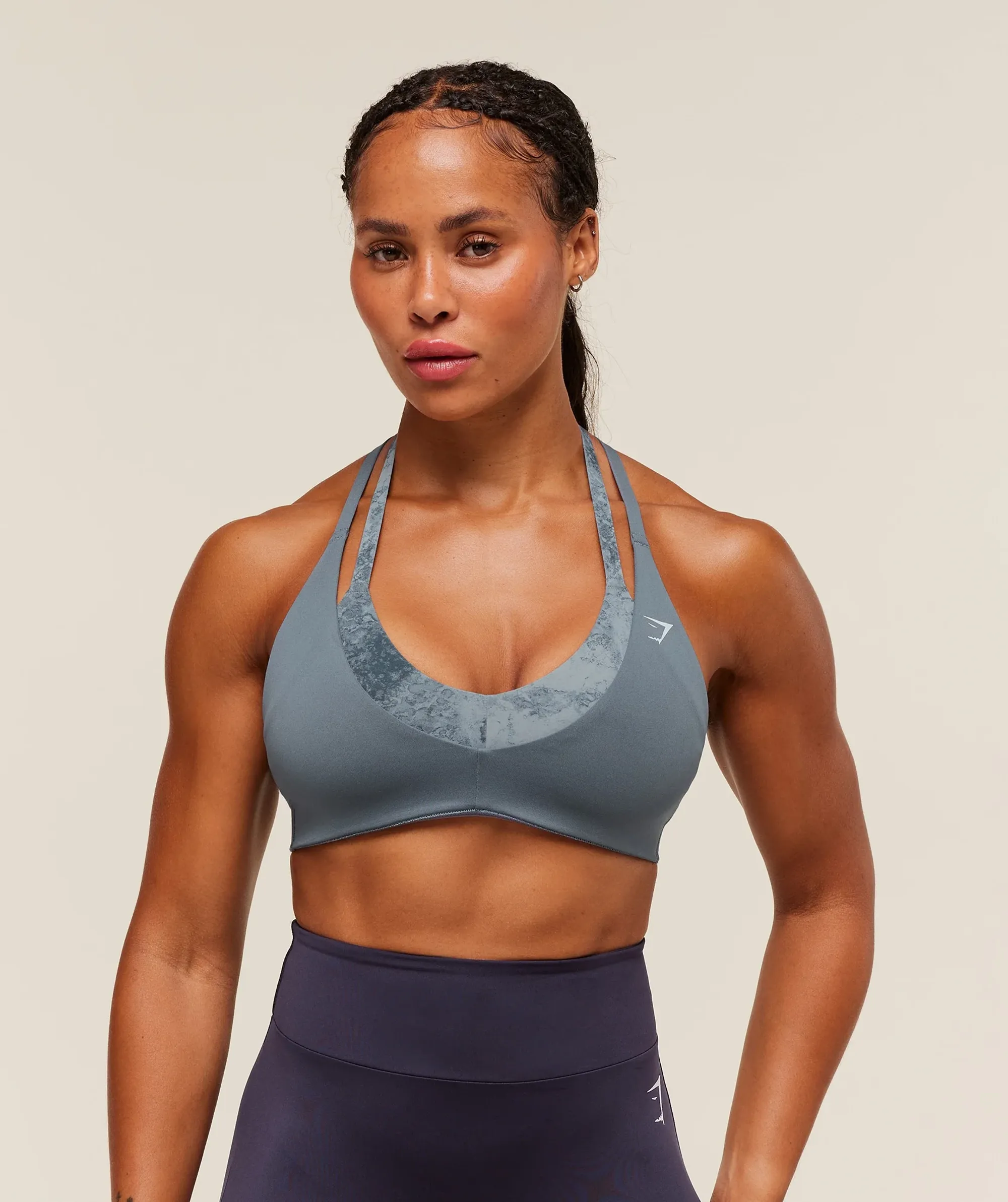 Gymshark Reps T Back Sports Bra - Iron Blue/Pantone Midnight Navy