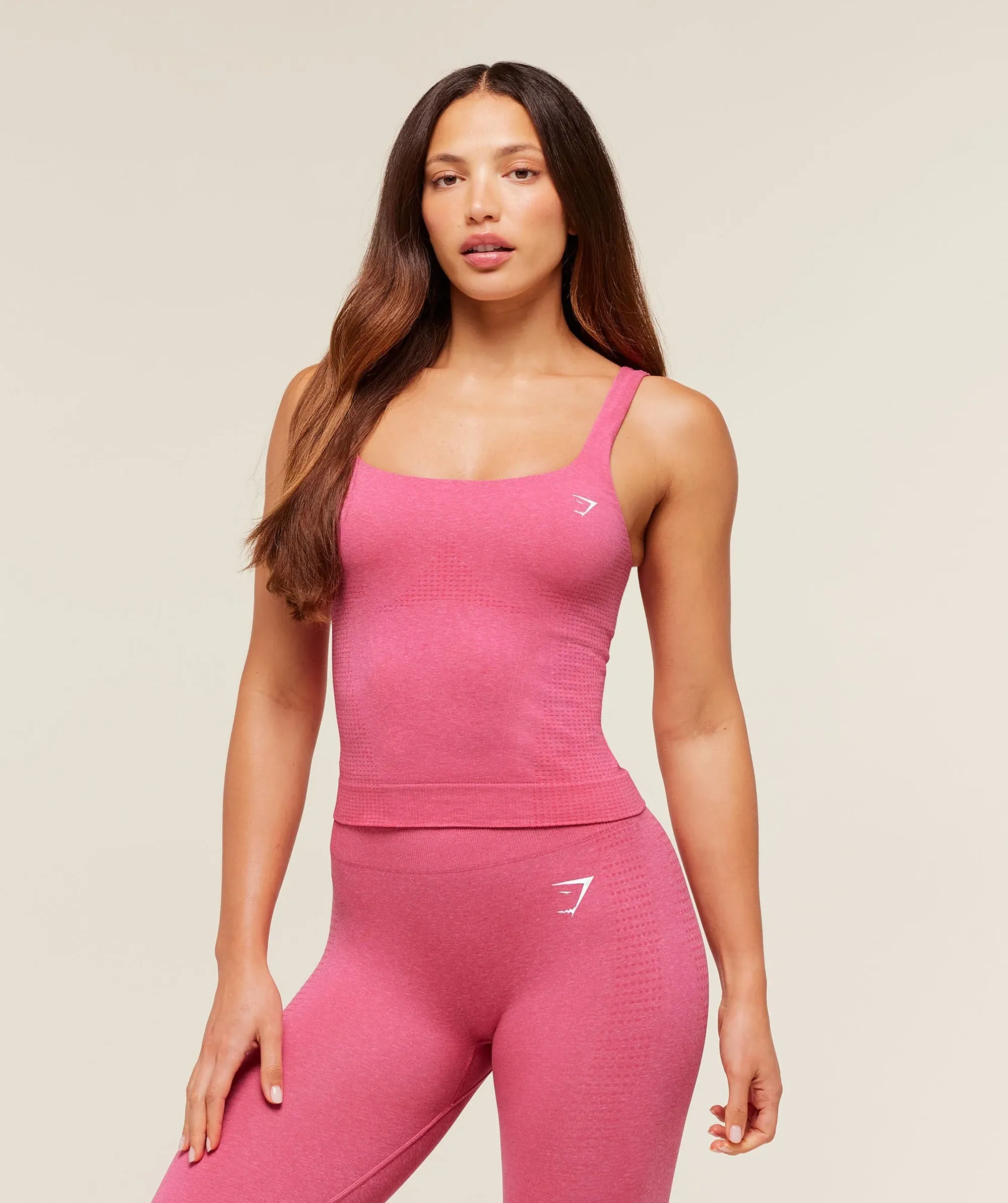 Gymshark Vital Tank With Shelf - GS Vintage Rouge Pink/ Marl